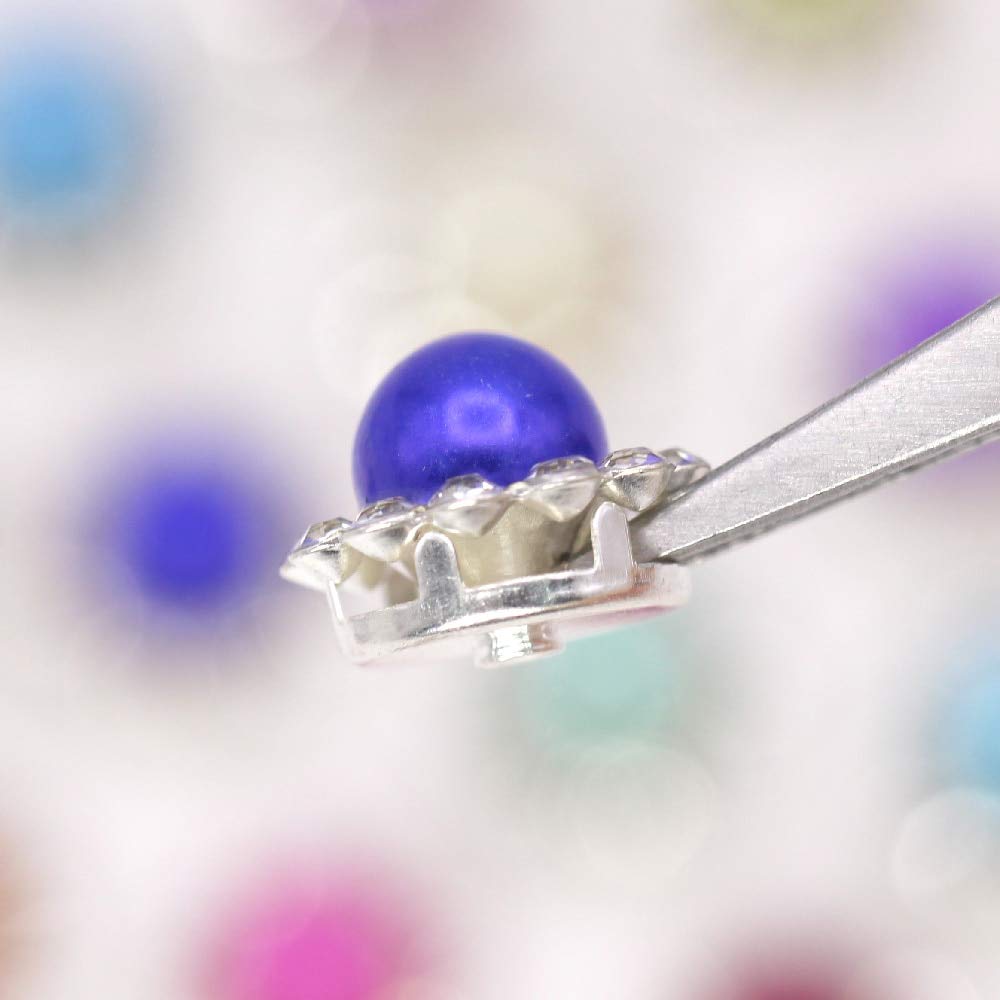 Xuccus 11.8mm Mixed Color Flat Back Rhinestones - 20Pcs Silver Base Claw Cup Pearl Buttons for DIY Sewing, Clothing, Jewelry & Crafts | Perfect for Embellishing Dresses, Bags, Shoes & Accessories