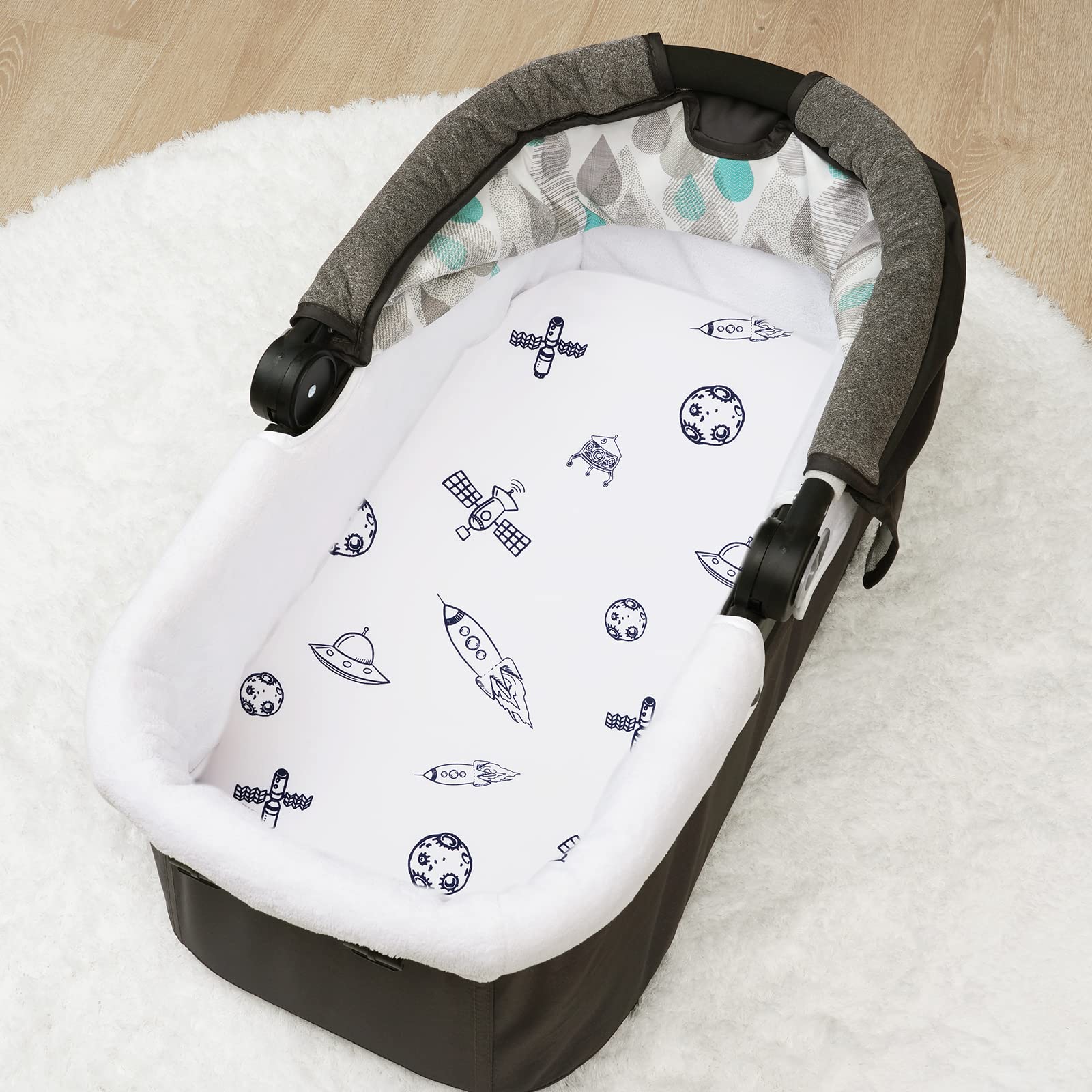 PHF Soft Bassinet Sheet Set - 2 Pack Silky Comfortable Breathable Crib Sheets for Baby Boys & Girls | Universal Fit for Most Cribs and Bassinets | Perfect for Nursery, Daycare & Travel Use