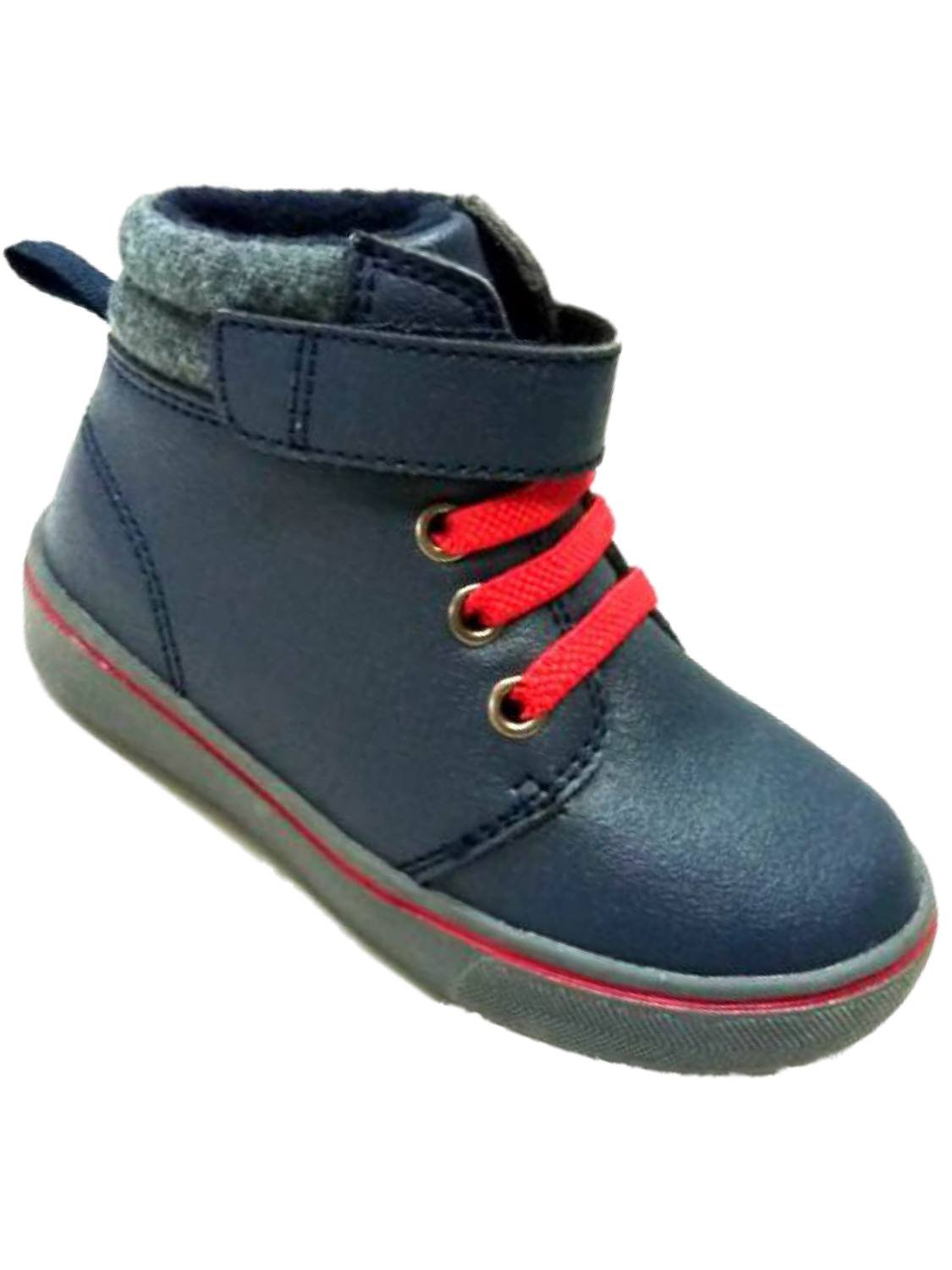 Garanimals Toddler Boys Blue & Red Work & Hiking Boots - Durable Outdoor Shoes for Kids - Perfect for Playground, Hiking & Everyday Adventures