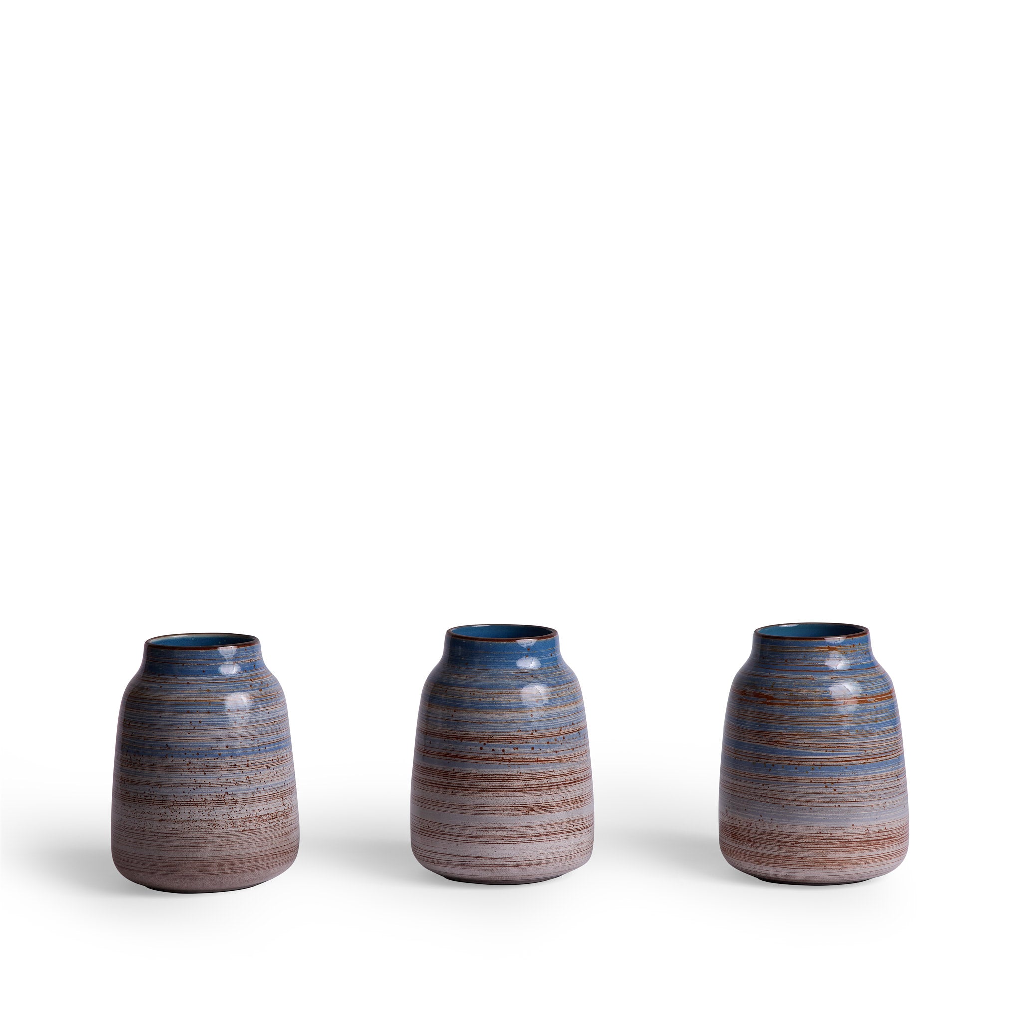 Handmade Wide Wire Combed Opal Vase - Pacific Blue, Buckwheat, Brick Red | Elegant Home Decor for Living Room, Dining Table & Wedding Centerpieces