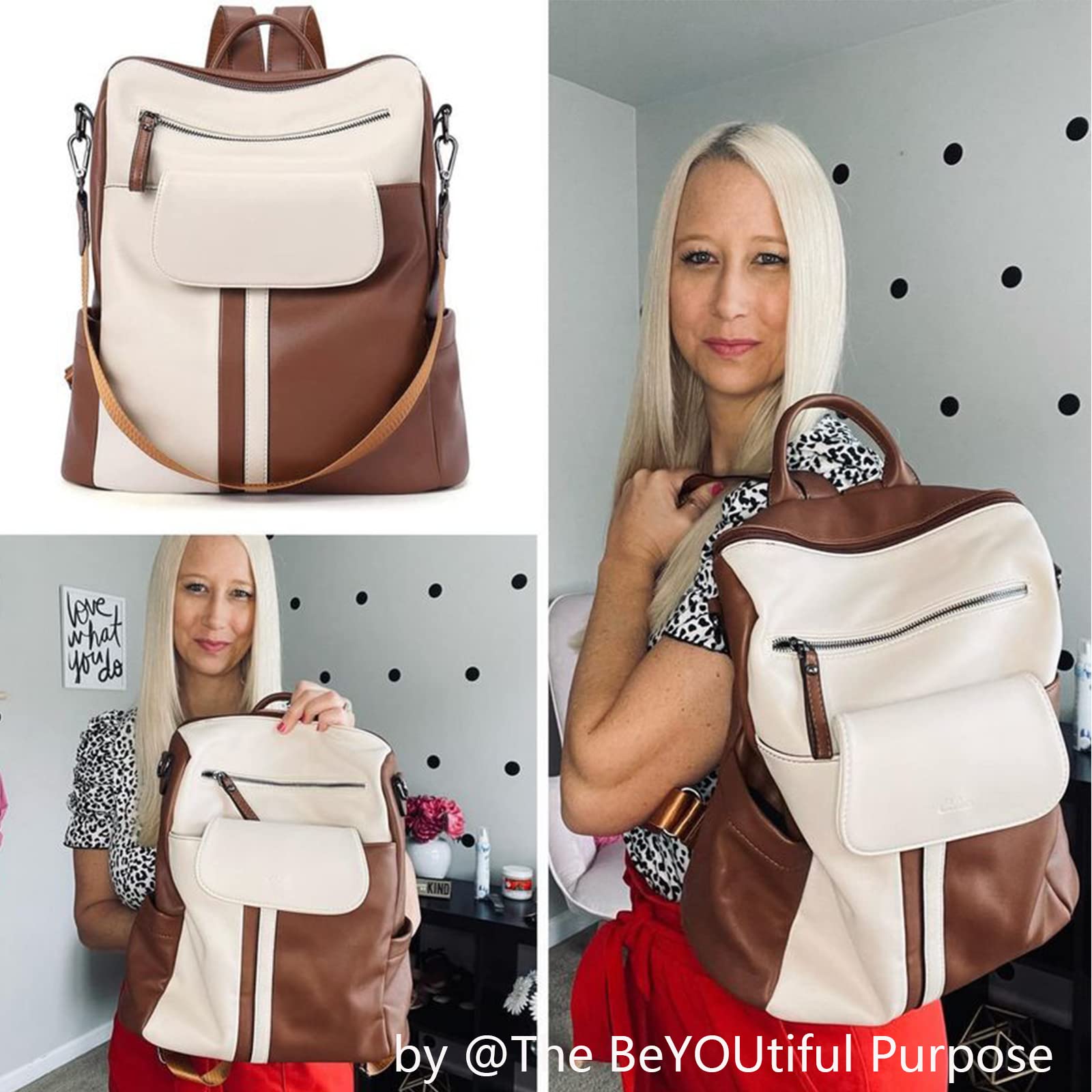 CLUCI Genuine Leather Backpack Purse for Women - Large Anti-Theft Convertible Travel Backpack Handbag - Perfect for Work, College & Weekend Getaways