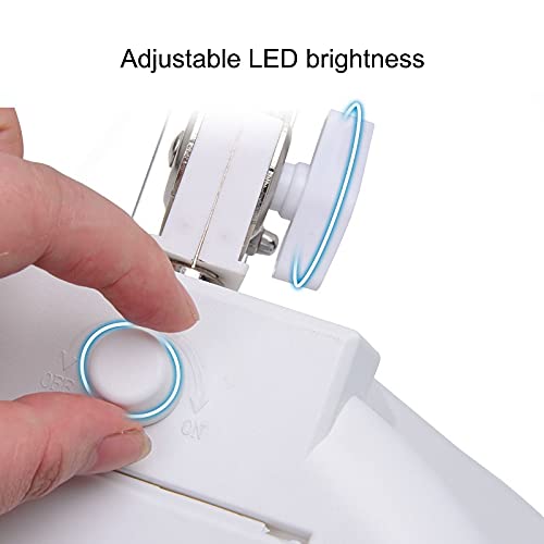 Foldable Table Magnifier with 102 LED Lights & Adjustable Brightness - 360° Rotating Stainless Steel Magnifying Glass with Dust Cover - Perfect for Reading, Jewelry Appraisal, Antique Inspection & Coin Collecting (30X Magnification, White) - Ideal for Hobbyists, Crafts & Detailed Work