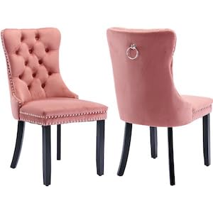 L-1 Pink Velvet, Wood Legs
