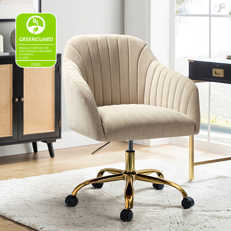 Luxury Velvet Office Chair - Ergonomic Desk Chair with Adjustable Height for Home & Workspace - Perfect for Remote Work, Gaming & Study