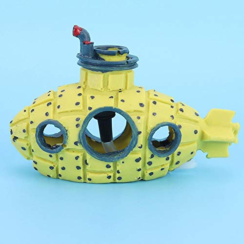 Artificial Resin Aquarium Decor - Realistic Fish Tank Bubbler & Shrimp Hiding Cave with Air Stone - Perfect for Betta Fish, Tropical Tanks & Nano Aquascaping