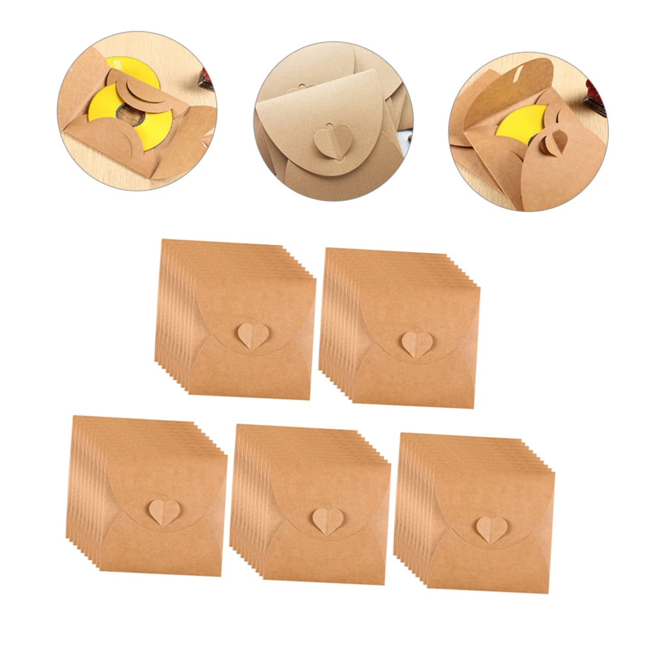 200 Pcs Kraft Paper DVD/CD Sleeves - Eco-Friendly Packaging Envelopes for Disc Storage & Protection | Perfect for Music, Movies, Data Backup & Media Organization