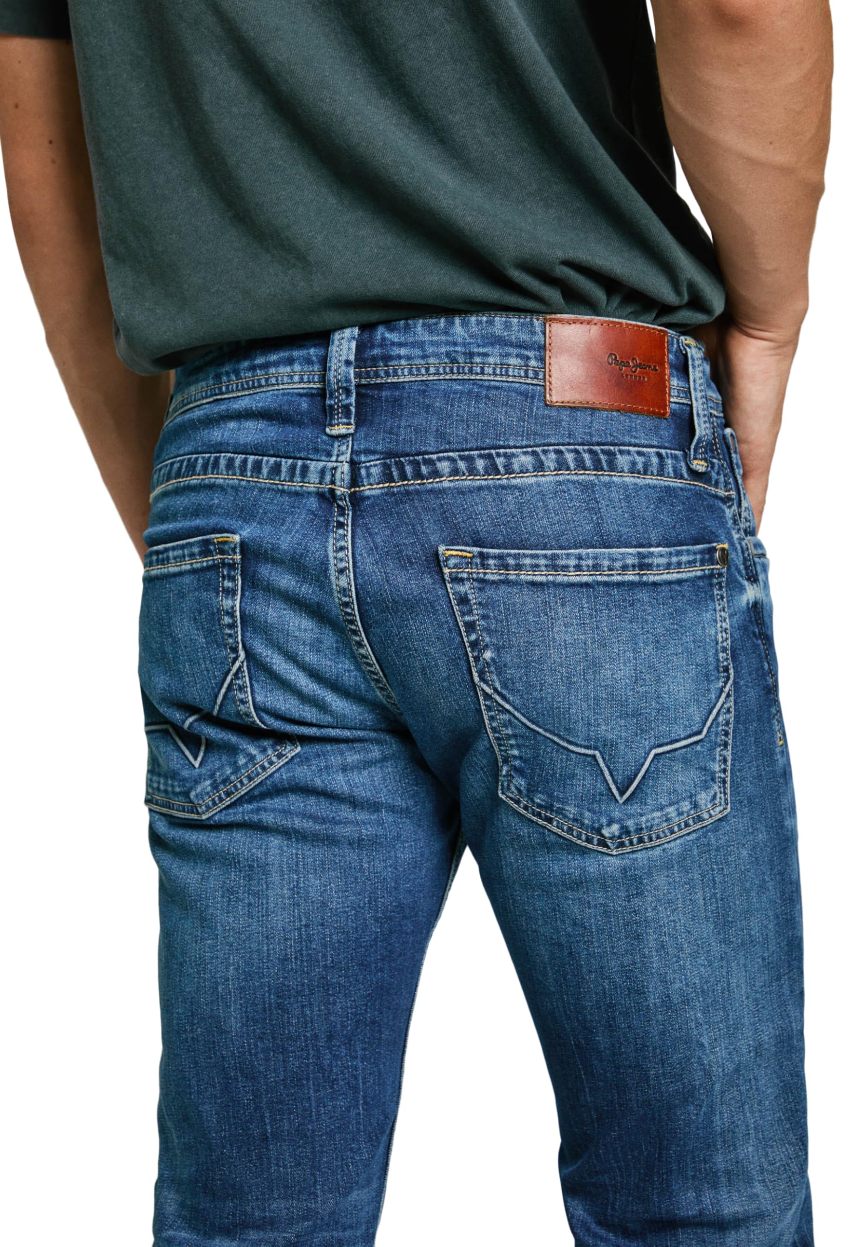 Pepe Jeans Cash 36 Denim Jeans for Men - Slim Fit Stretch Comfortable Casual Pants | Perfect for Everyday Wear, Office & Night Out
