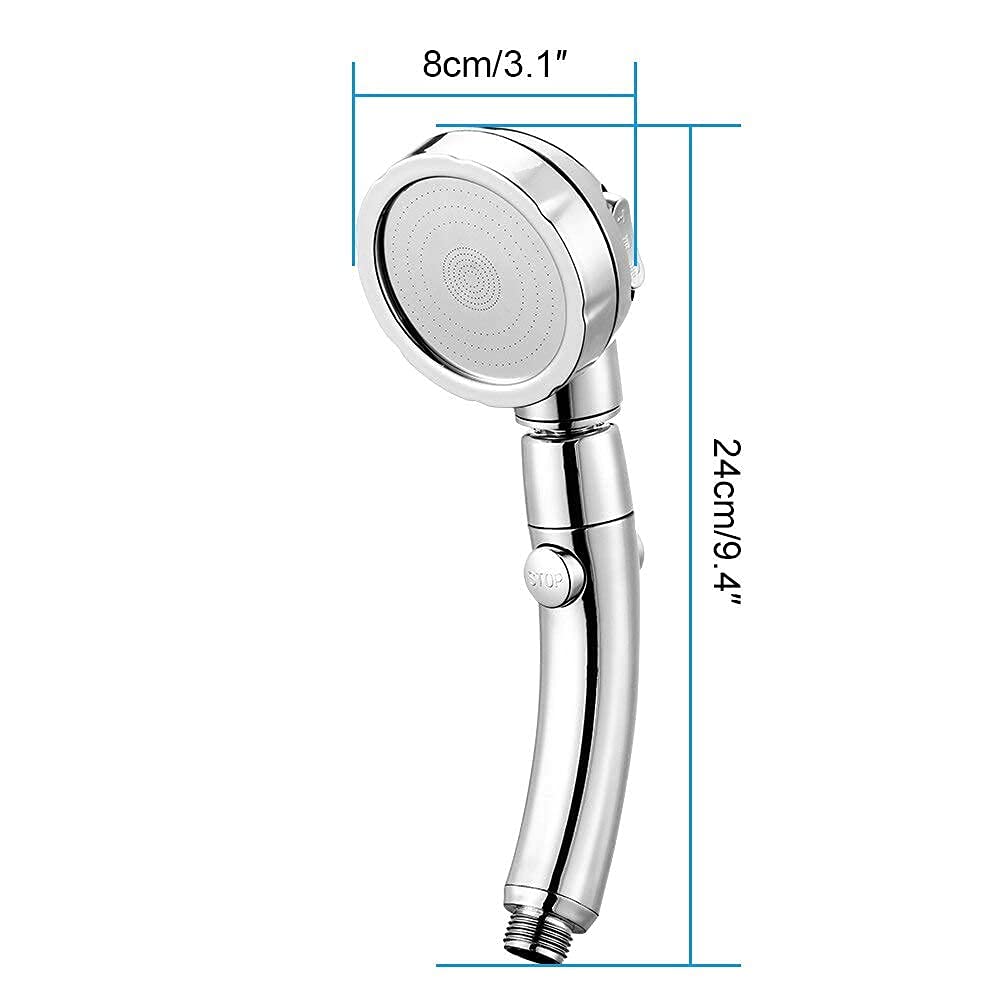 3-Piece High Pressure Water Saving Shower Head Set - ABS Plastic Handheld Shower Head for Bathroom, Kitchen & Garden Use - Eco-Friendly & Powerful Spray for Relaxing Shower Experience