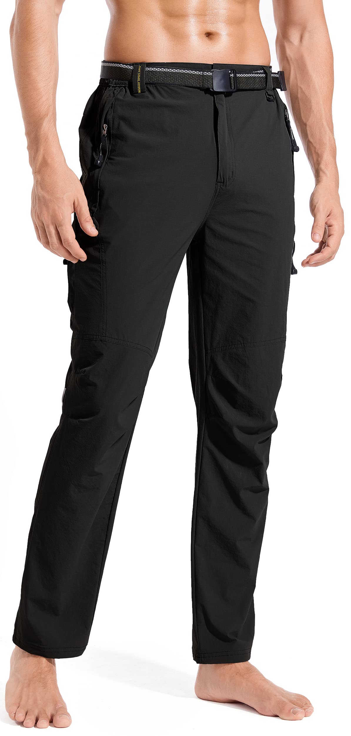 Men's Quick-Dry Hiking Cargo Pants - Water Resistant Lightweight Outdoor Work Pants with Breathable Fabric & Zipper Pockets - Perfect for Mountain Climbing, Camping and Outdoor Adventures