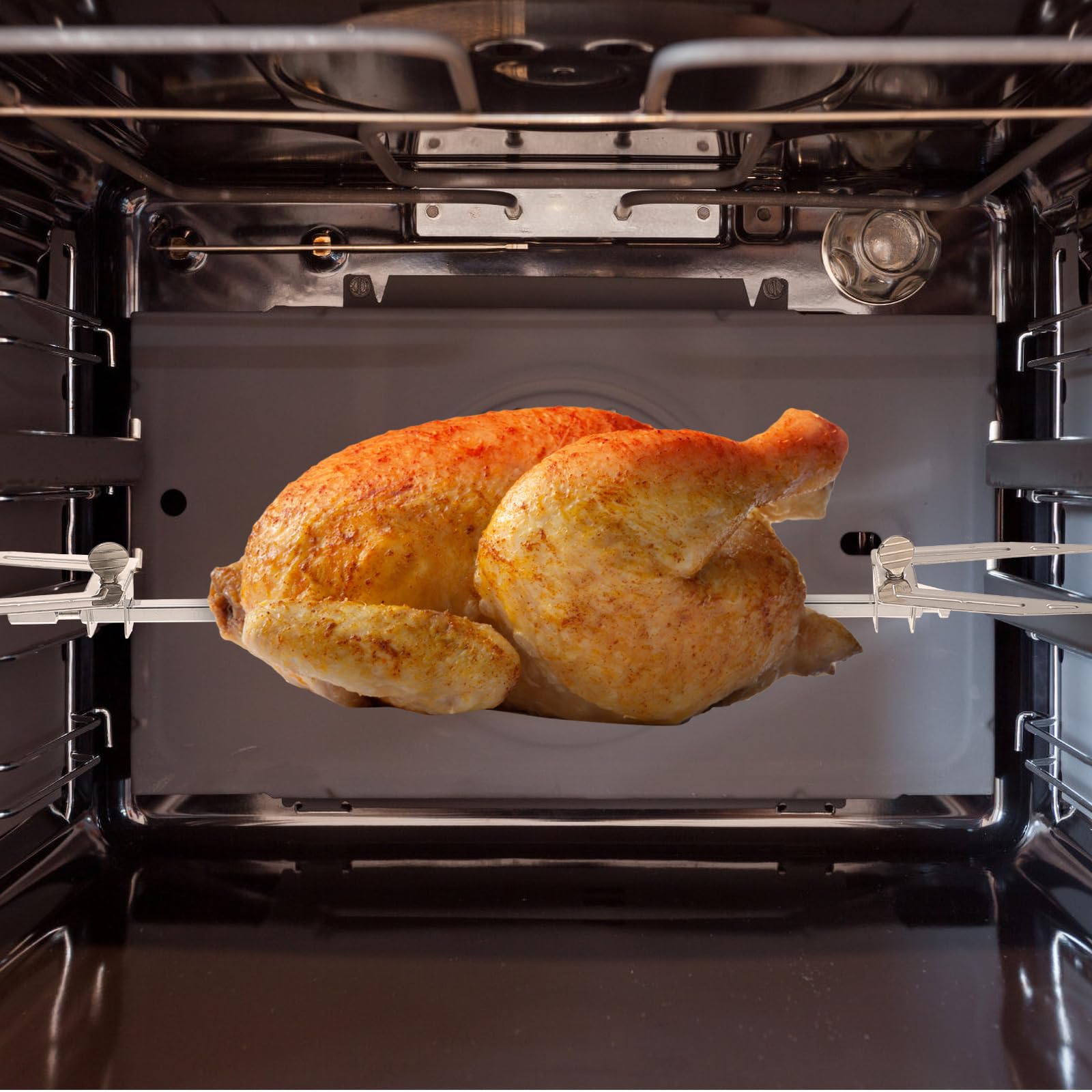 DOITOOL Stainless Steel Rotisserie Forks Set - Air Fryer Accessories for Rotating Baking, Perfect for Roast Chicken, Turkey & Kebabs - Compatible with Most Air Fryer Baskets - Ideal for Family BBQs, Parties & Healthy Cooking