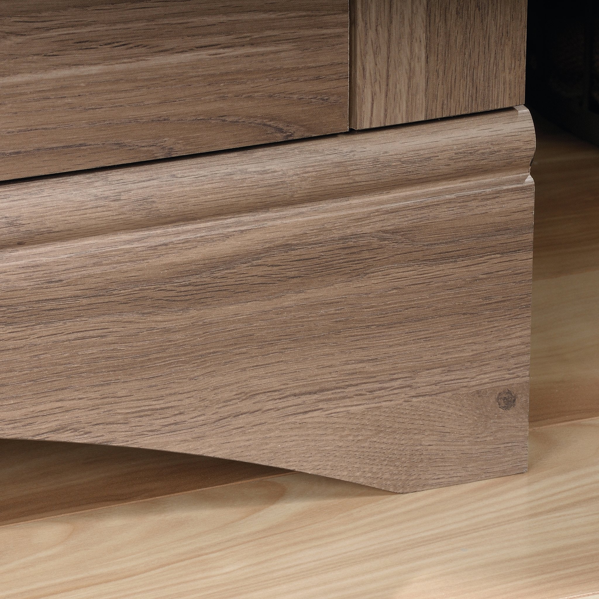 Sauder Harbor View 2-Drawer Lateral File Cabinet with Shelving - Salt Oak Finish for Home Office Organization & Document Storage