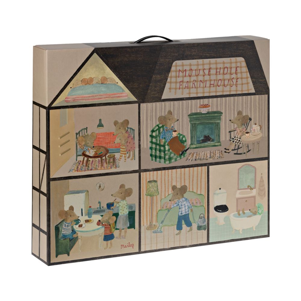 Maileg Mouse Hole Farmhouse - Miniature Wooden Dollhouse for Kids | Perfect for Pretend Play, Room Decor & Collectible Display | Ideal for Birthday Gifts & Christmas Presents