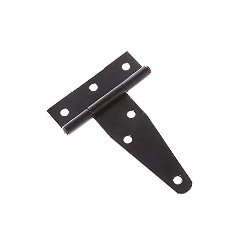 3 Inch Black T-Shaped Triangle Cabinet Hinges for Wooden Doors, Gates & Sheds - Heavy Duty Hardware for DIY Projects & Home Improvement