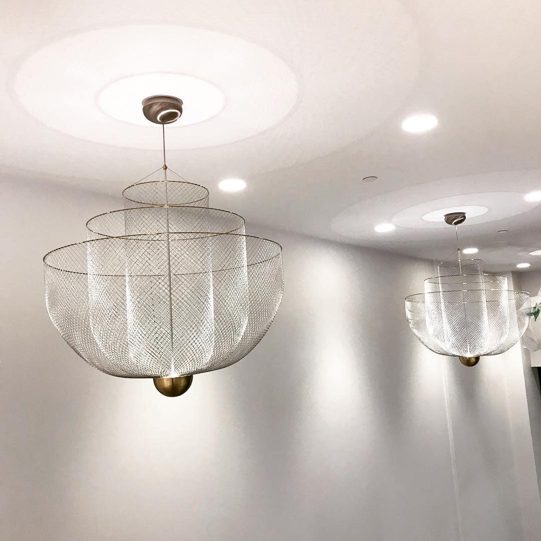 Meshmatics Modern Hanging Lamp - Adjustable LED Pendant Light for Living Room, Bedroom & Dining Room - Stylish Ceiling Fixture with Dimmable Warm White Light - Perfect for Home Decor & Ambient Lighting