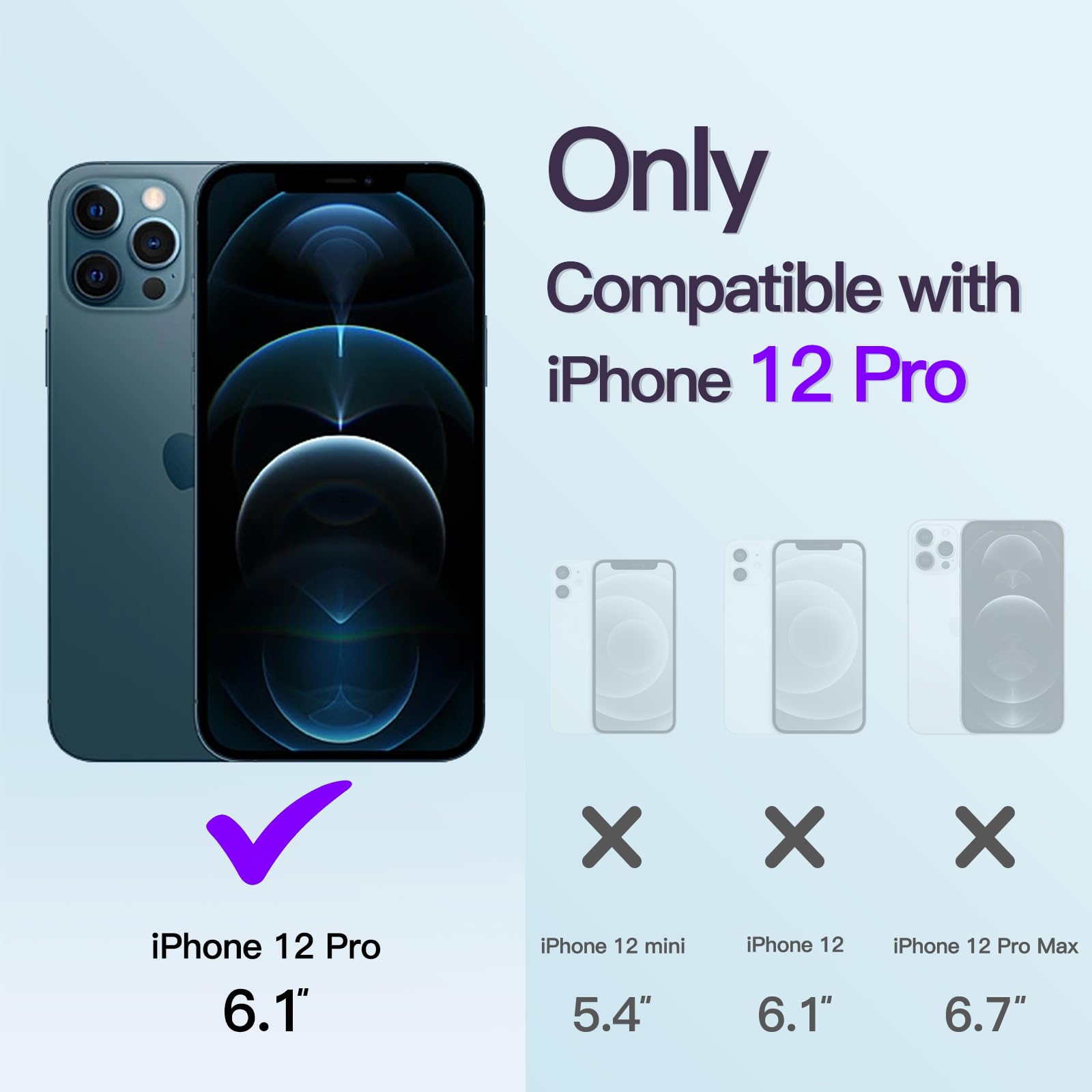 JETech Soft Clear Case for iPhone 12 Pro 6.1-Inch - Shockproof TPU Phone Cover with Full Camera Protection & MagSafe Wireless Charging Compatibility (Blue) | Perfect for Everyday Use, Travel & Outdoor Activities