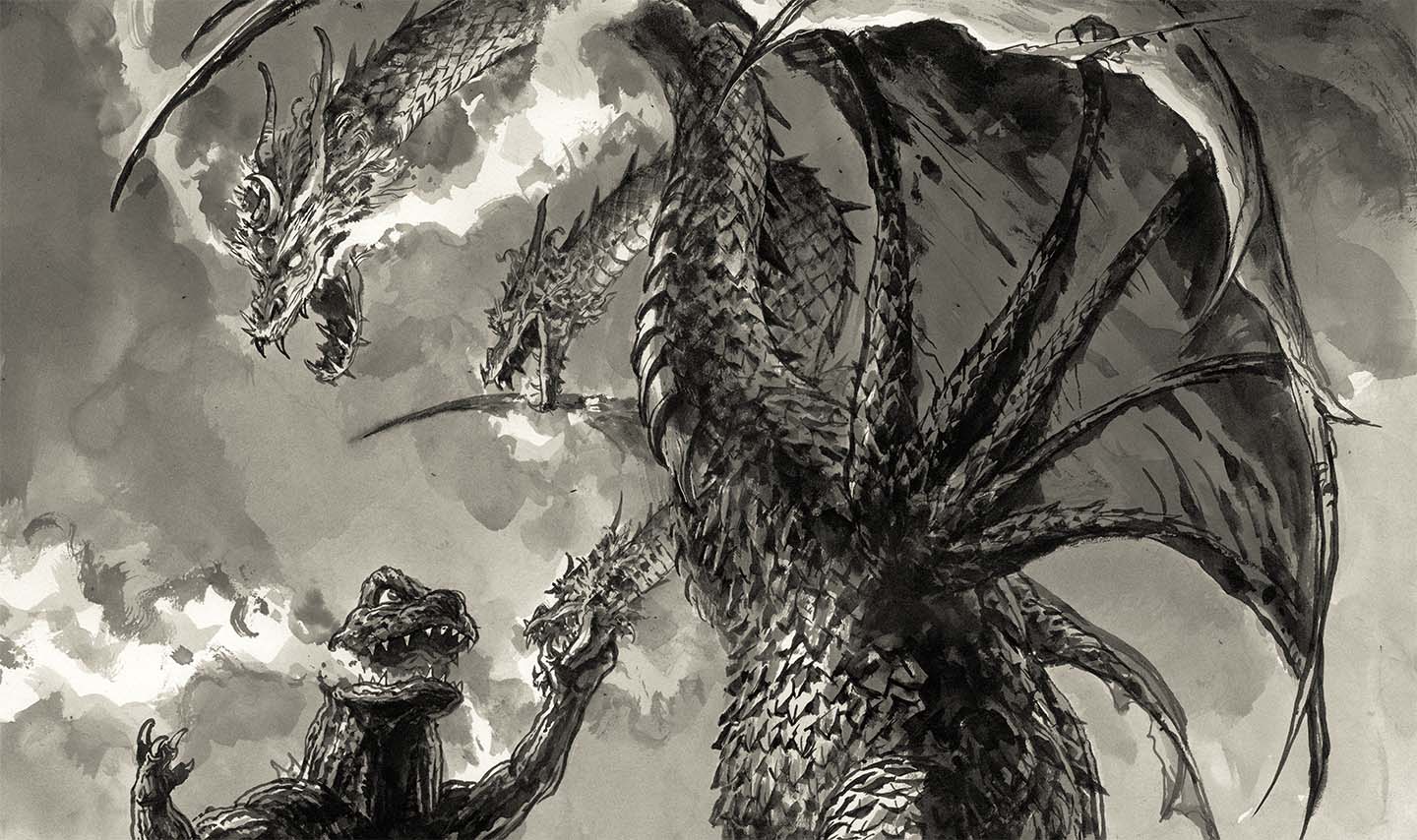 Ghidorah the Three-Headed Monster Movie Poster - Classic Japanese Kaiju Film Wall Art for Home, Office & Theater Decor