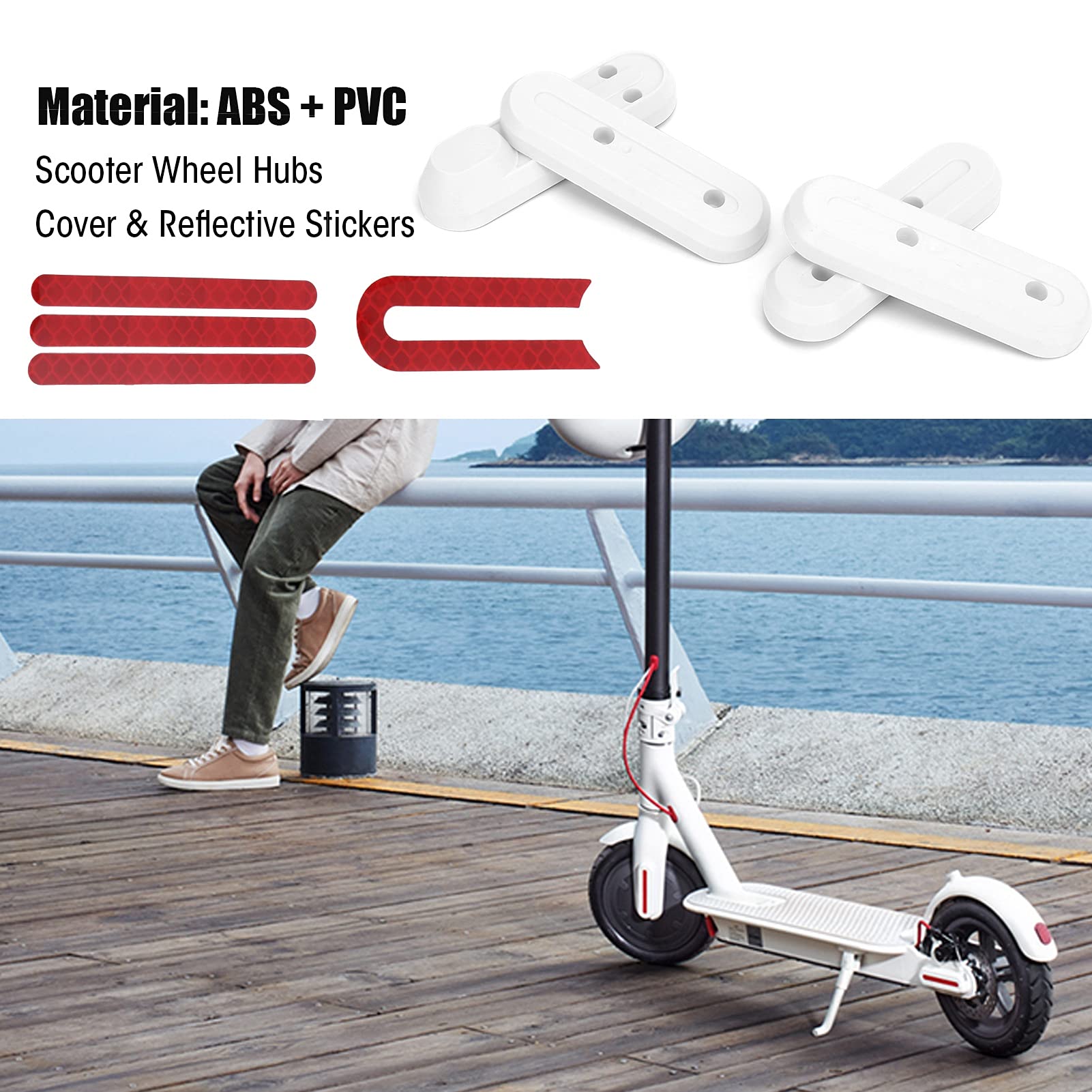 Electric Scooter Front & Rear Fork Cover with Night Reflective Sticker - Compatible with Xiaomi M365 & M365 PRO - Perfect for Commuting & Night Riding Safety