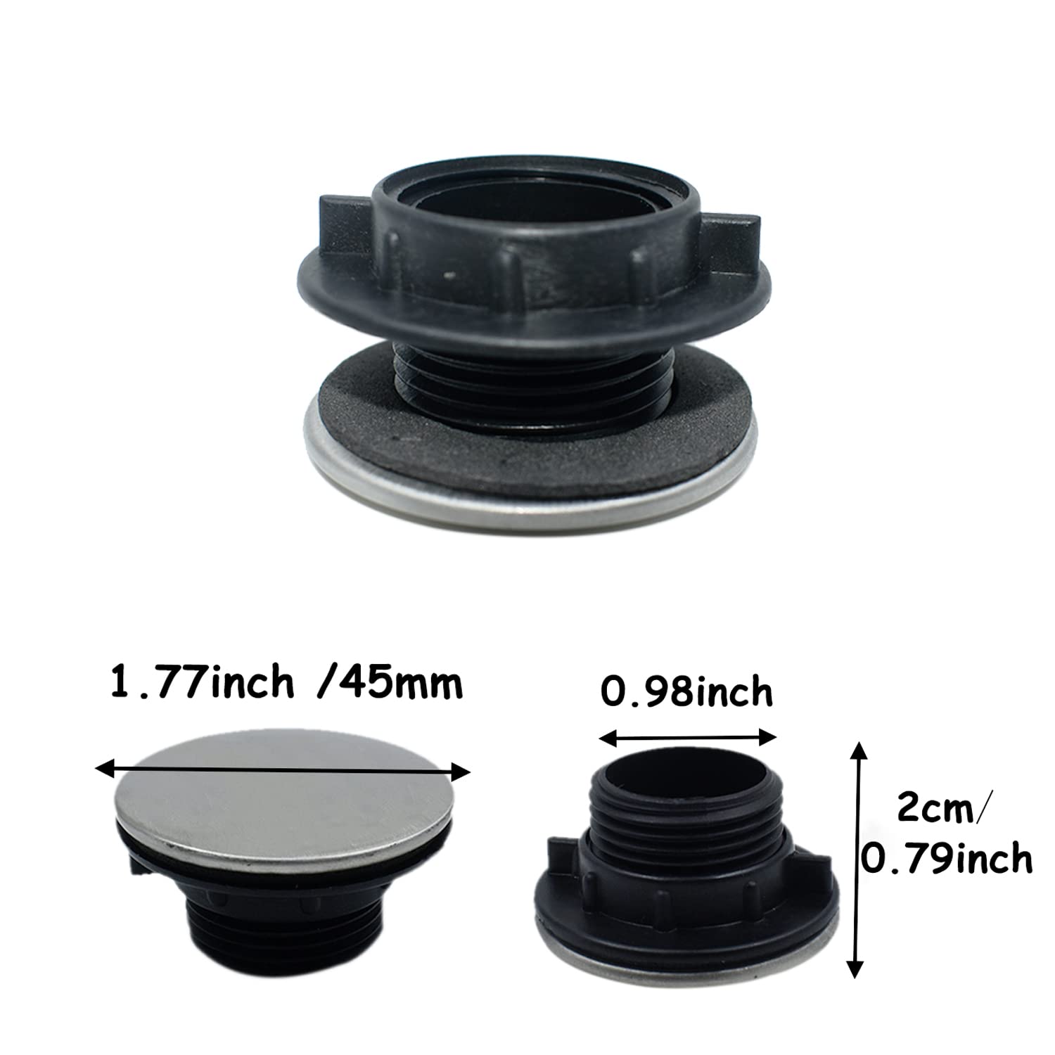 2 Pack Stainless Steel Sink Faucet Hole Cover - 1.2 to 1.6 Inch Diameter, Short Nut Design for Kitchen & Bathroom - Perfect for Soap Dispenser Hole Cover or Extra Faucet Hole Protection