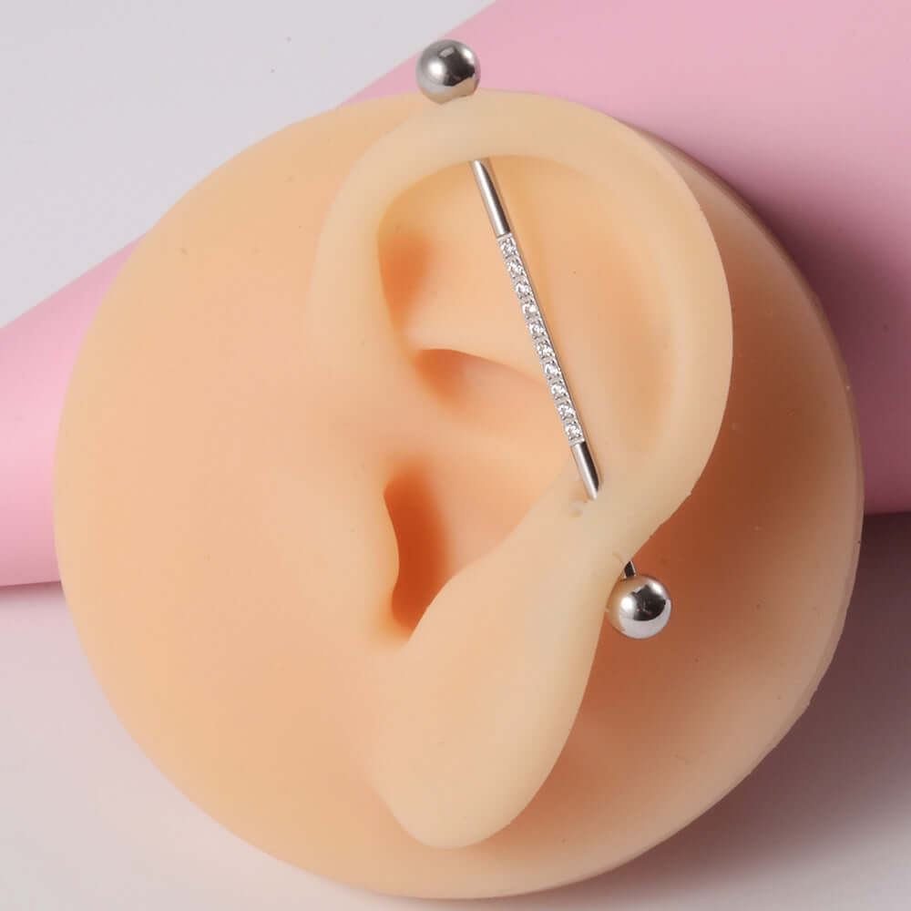14 Gauge Internally Threaded Industrial Barbell - Surgical Steel Body Jewelry for Piercings | Perfect for Eyebrow, Nose, Lip & Cartilage Piercings