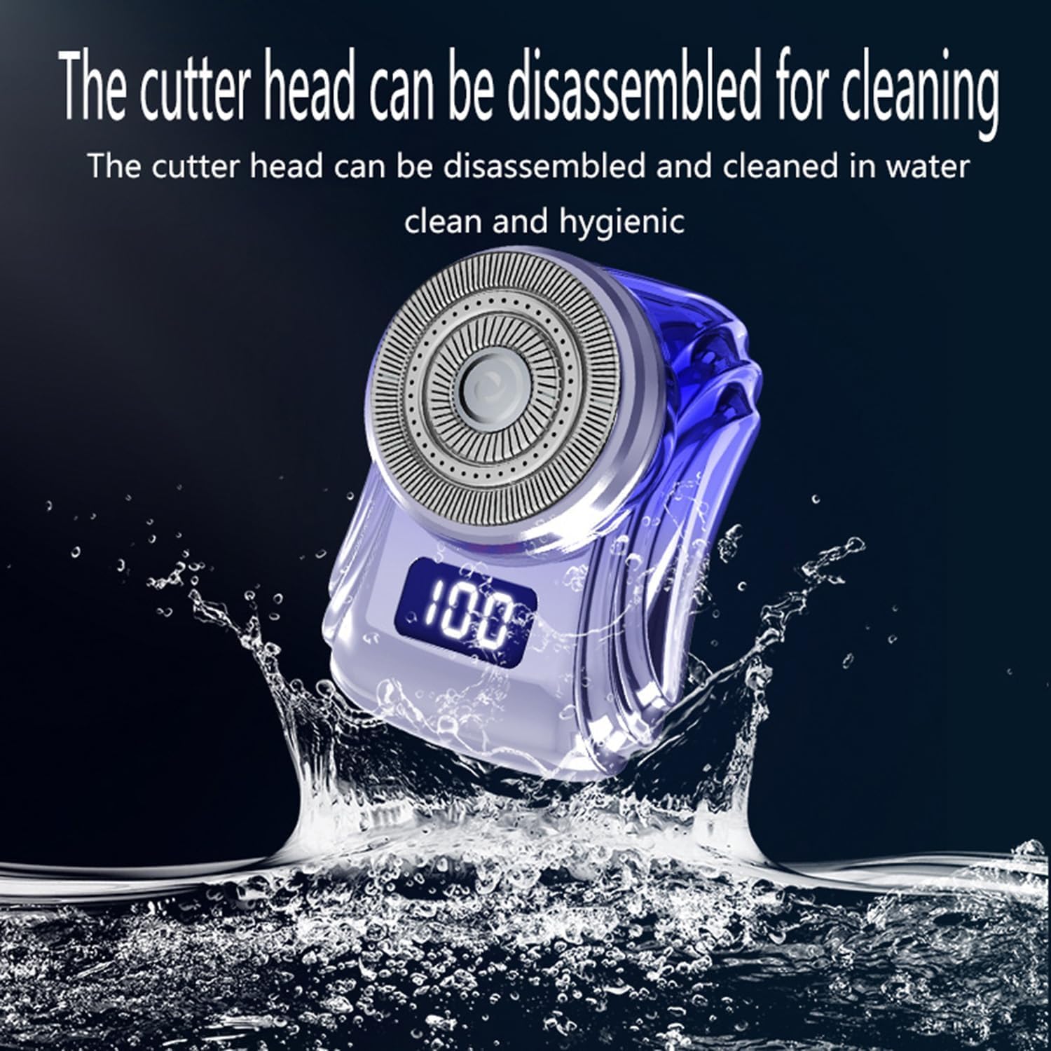 Zao Mini Electric Shaver for Men 2024 - Waterproof USB Rechargeable Beard Trimmer, Powerful Storm Shaver with Pocket Size Design, Washable Silver Electric Razor - Perfect for Travel, Gym & Daily Grooming