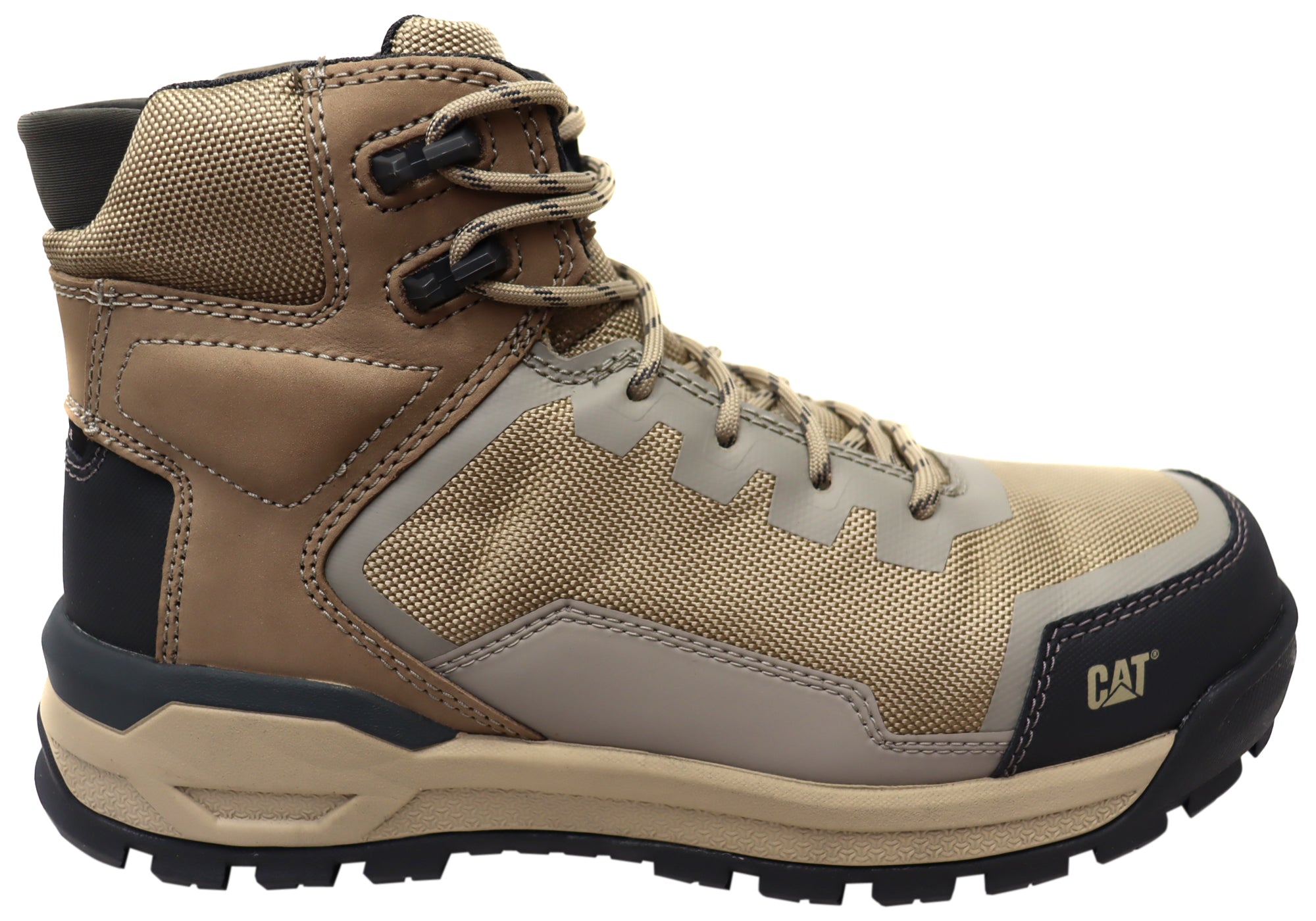 Caterpillar Men's Composite Toe Work Boots - Steel Toe Safety Shoes for Construction & Industrial Work - Waterproof & Slip Resistant Lace Up Boots for Heavy Duty Workwear
