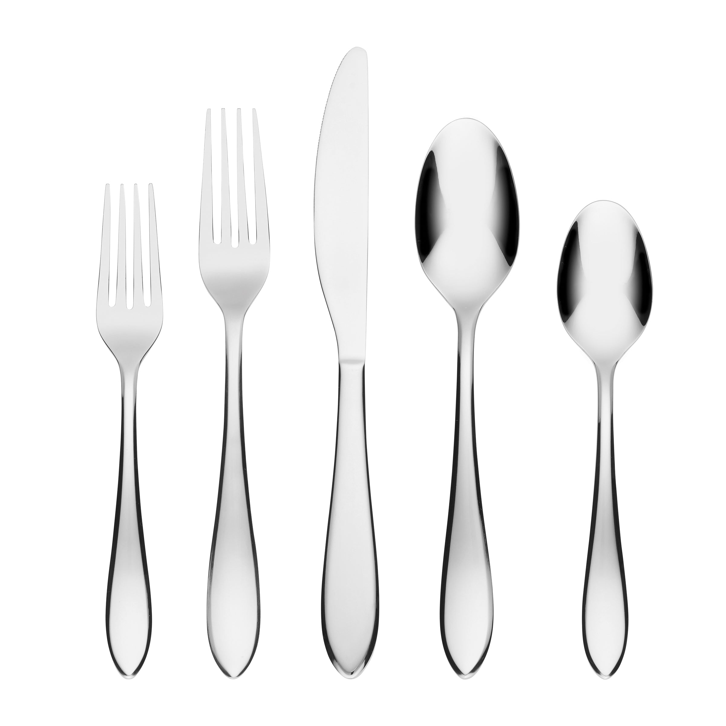 Delia Mirror 20-Piece Stainless Steel Flatware Set - Elegant Silverware for Dinner Parties, Weddings & Everyday Dining