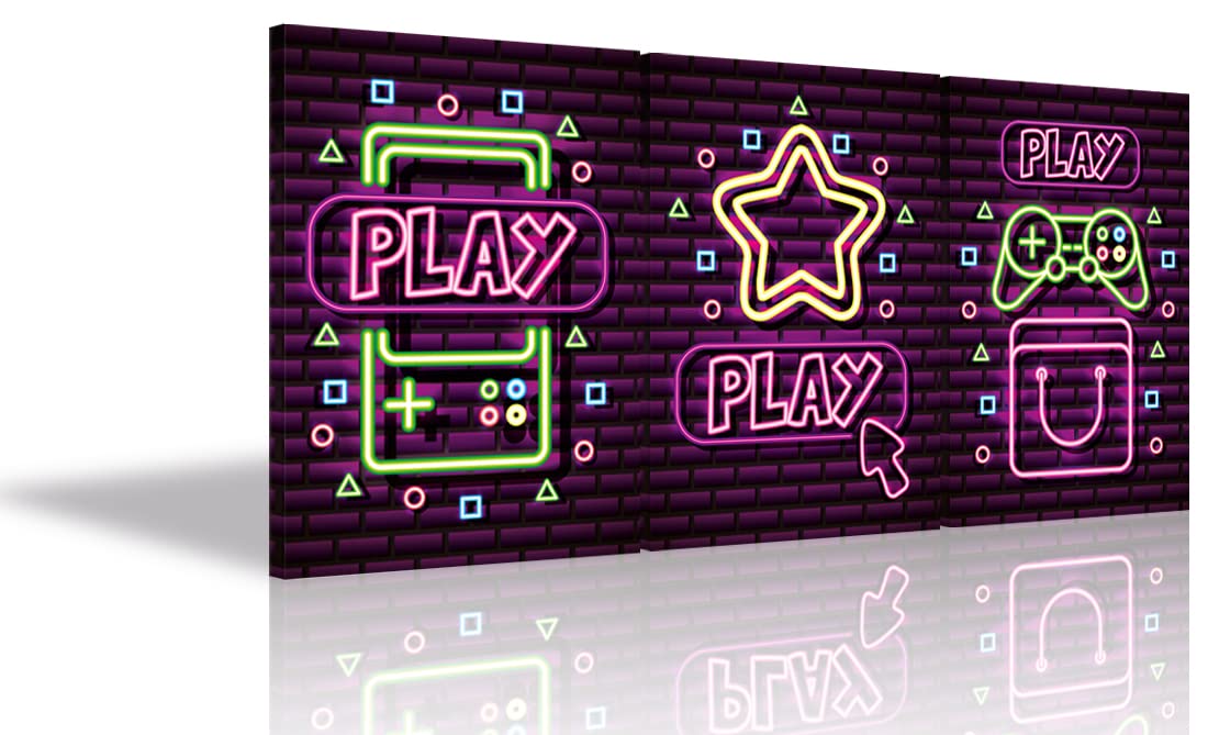 3-Piece Neon LED Wall Signs for Gaming Room Decor - 20