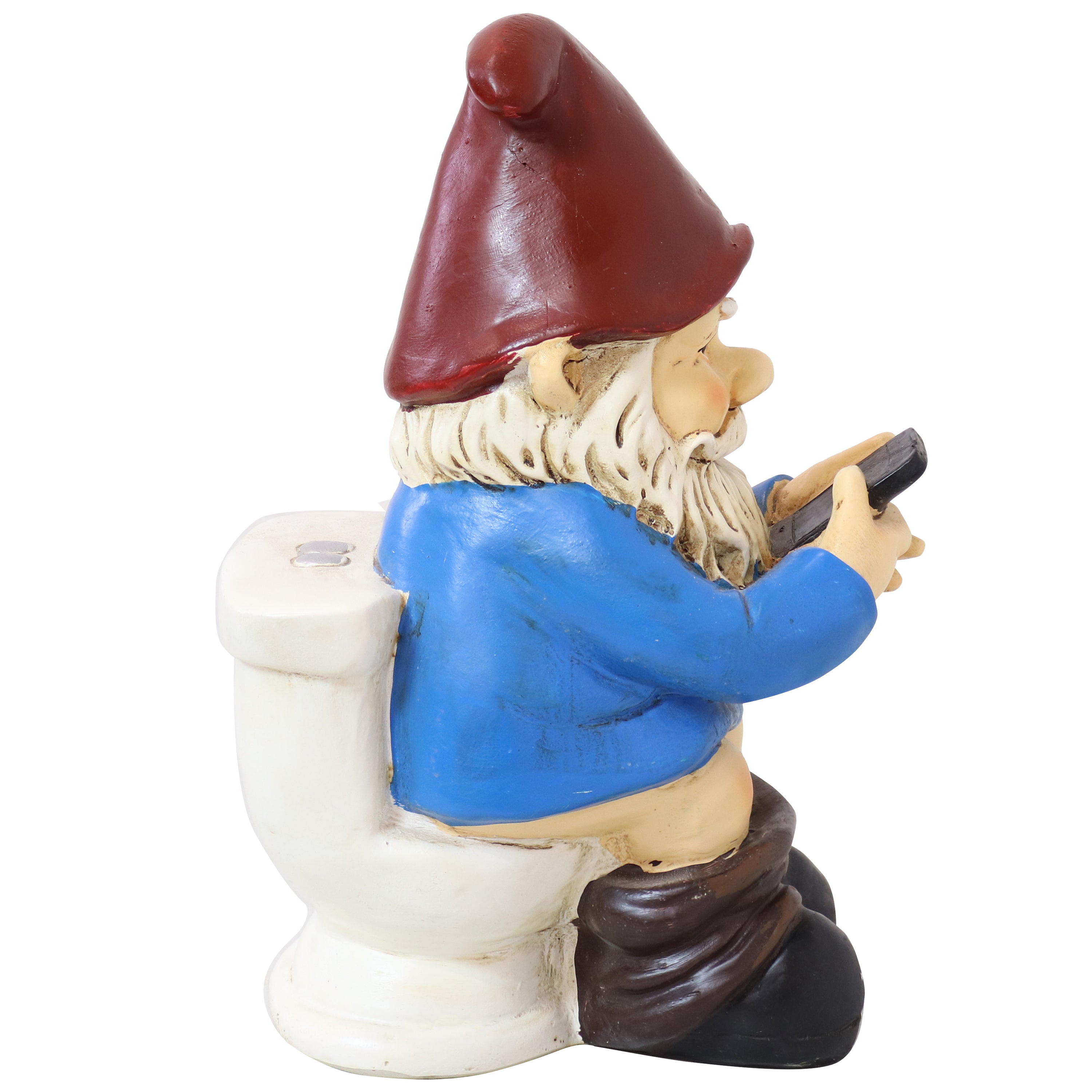 Funny Garden Gnome Statue - Cody Reading Phone on Throne - Outdoor Lawn Decor for Garden, Yard, and Patio - Perfect Gift for Gnome Lovers & Unique Home Decoration