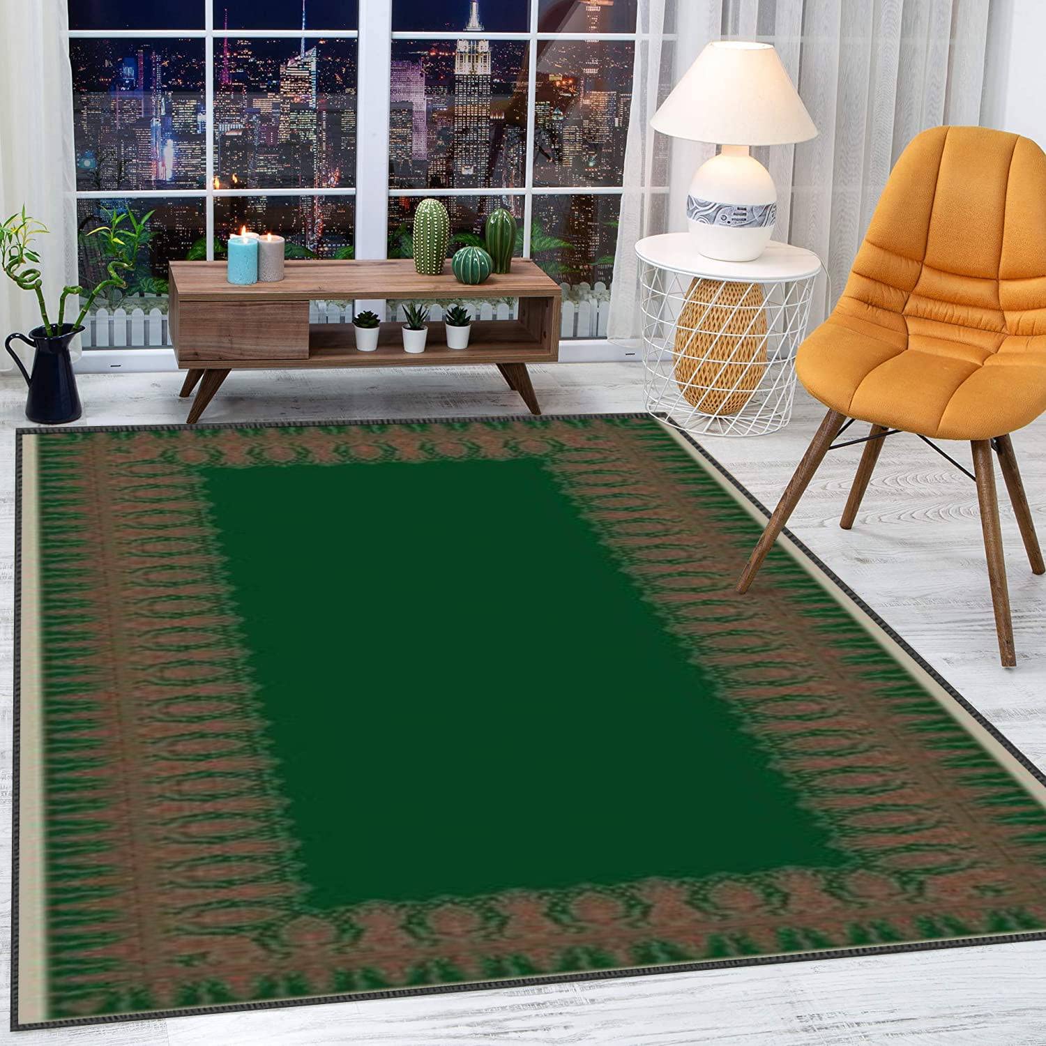 Modern Soft Large Area Rug - Non-Slip Paisley Silk Design Carpet for Living Room, Bedroom, Playroom - Boys Girls Home Decor | Perfect for Family Gatherings, Kids Playtime & Cozy Home Styling