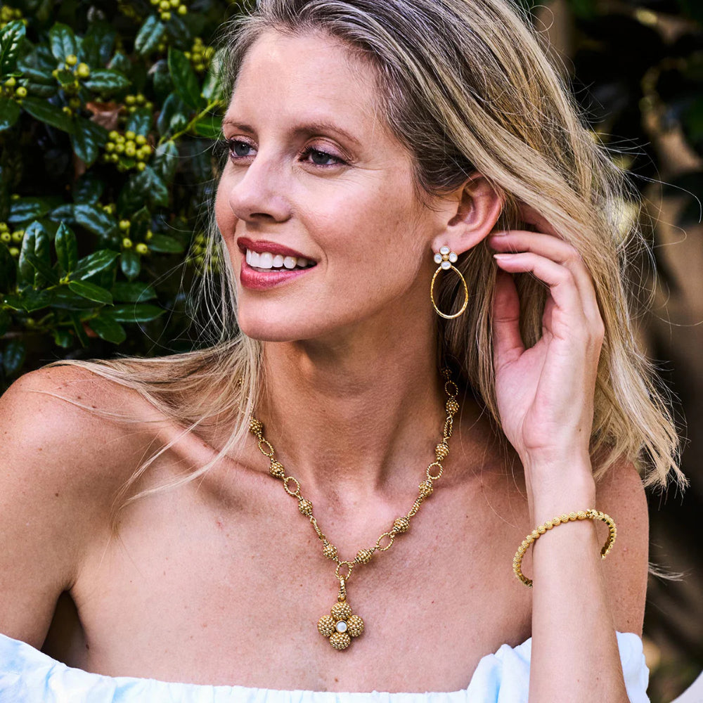 Capucine De Wulf Berry Eternity Petite Hinged Bangle - Elegant Gold-Plated Charm Bracelet for Women, Perfect Gift for Anniversary, Birthday & Special Occasions