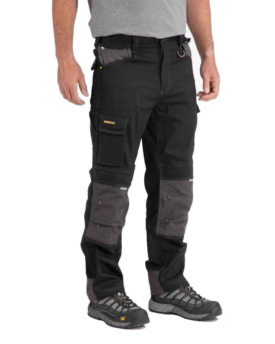 Caterpillar H2O Defender Water Resistant Work Pants for Men - Reinforced Knees, Bellowed Cargo Pockets & Tool Bags - Durable Construction for Outdoor Work, Construction & Heavy Duty Jobs
