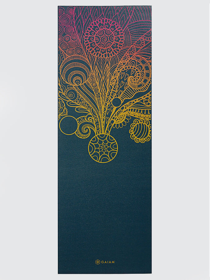 Gaiam Vivid Zest Yoga Mat 4mm - Non-Slip Exercise Mat for Yoga, Pilates & Home Workouts - Perfect for Beginners & Professionals