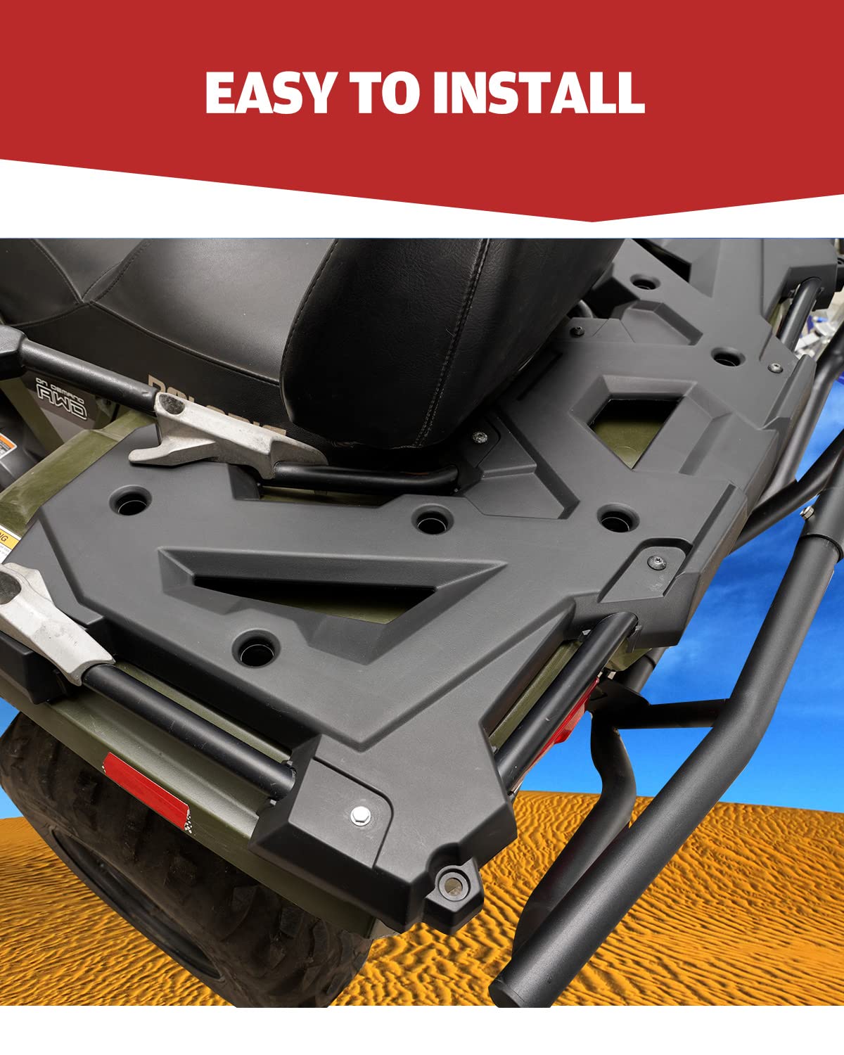A & UTV PRO Rear Utility Rack Assembly for 2014-2021 Polaris Sportsman Touring SP 570 450 - Heavy Duty ATV Rack Accessories, Black - Replacement for OEM #2635059-070 - Perfect for Offroad Adventures, Hunting & Farm Work