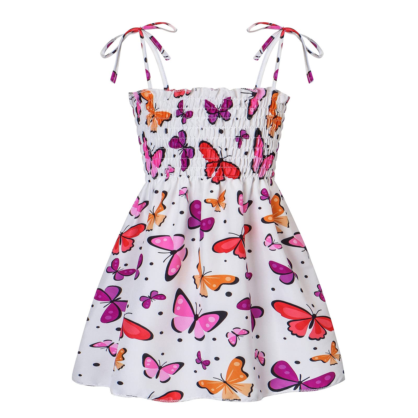 KONFA Girls Summer Sundress - Sleeveless Strap Beach Dress for Baby & Toddler | Casual Playwear, Outdoor Picnic, Vacation Outfit