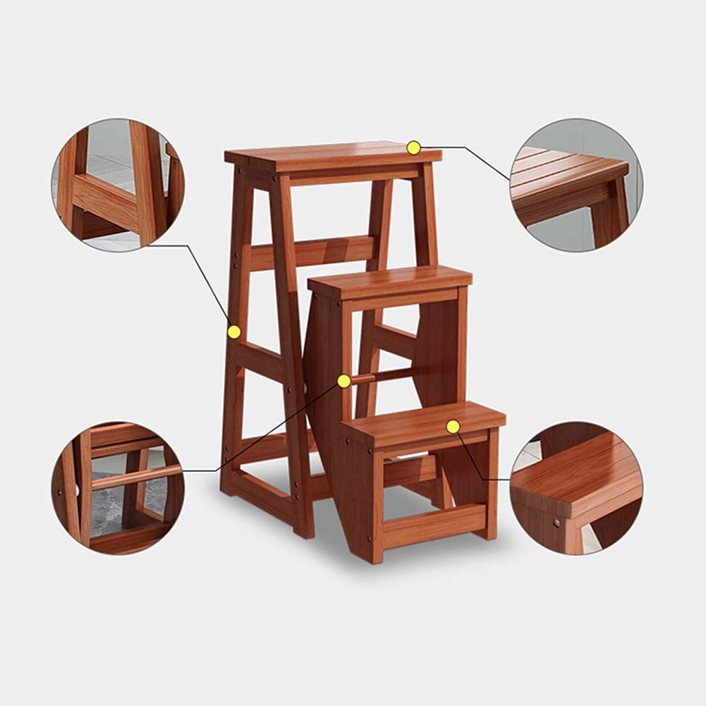Modern Multifunctional Wooden Folding Step Stool for Home - Library Ladder Chair, Compact Indoor Climbing Stool for Kitchen, Bathroom & Kids' Playroom