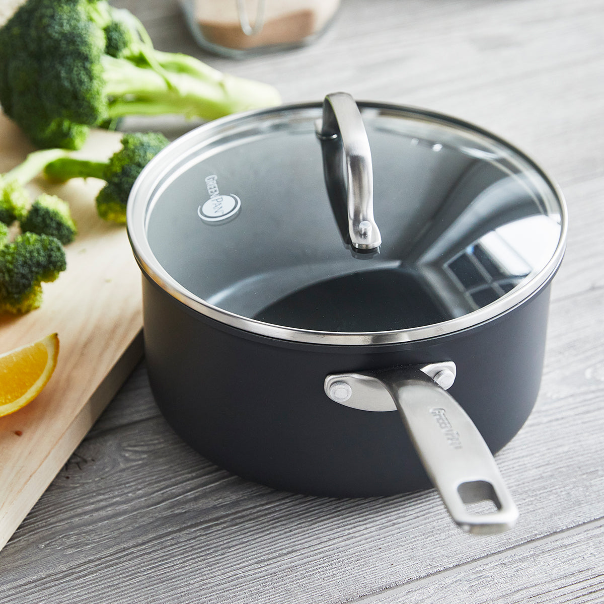 Chatham Ceramic Nonstick 3 Quart Saucepan with Lid - Healthy Cooking Pot for Pasta, Soup & Sauces - Oven & Dishwasher Safe Cookware for Home Kitchen