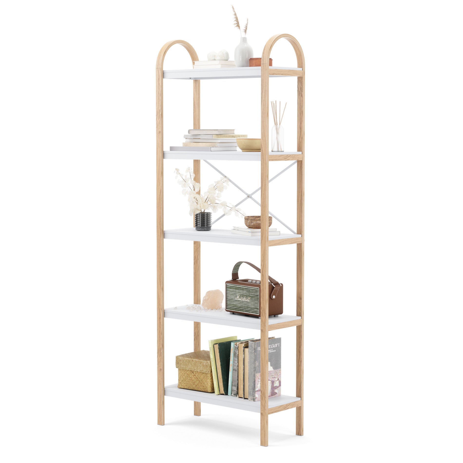 Bellwood 5 Tier Shelf - Sturdy Metal Storage Organizer for Home, Office, or Garage - Perfect for Books, Toys, Kitchen Supplies & More