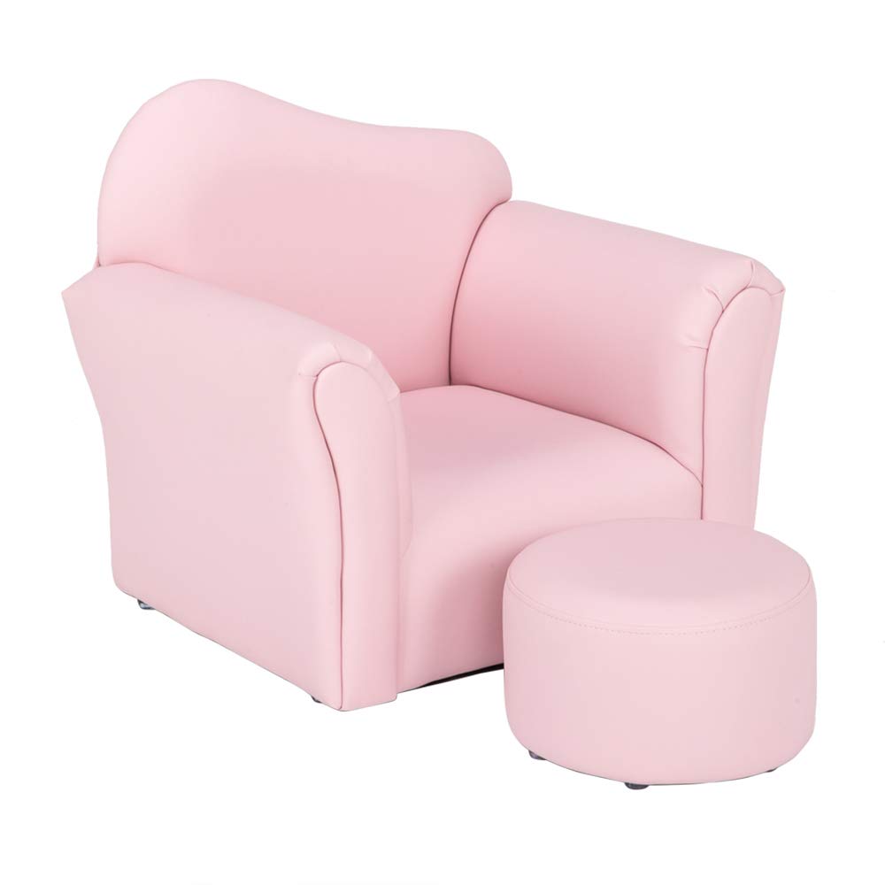 Ochine Kids Sofa - Upholstered PVC Leather Toddler Chair with Ottoman, Multifunctional Mini Accent Seat for Boys & Girls | Perfect for Playroom, Bedroom & Nursery (Ship from USA)