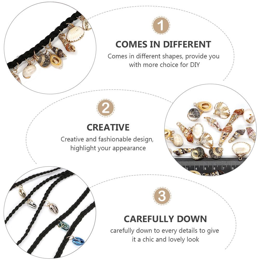 EXCEART 13pcs Dreadlock Accessories Set - Shell Headpiece, Hair Braid Rings, Ocean Conch Pendants & Enamel Charms for DIY Jewelry Making | Perfect for Boho Hairstyles, Festival Hair Decor & Beach Wedding Accessories