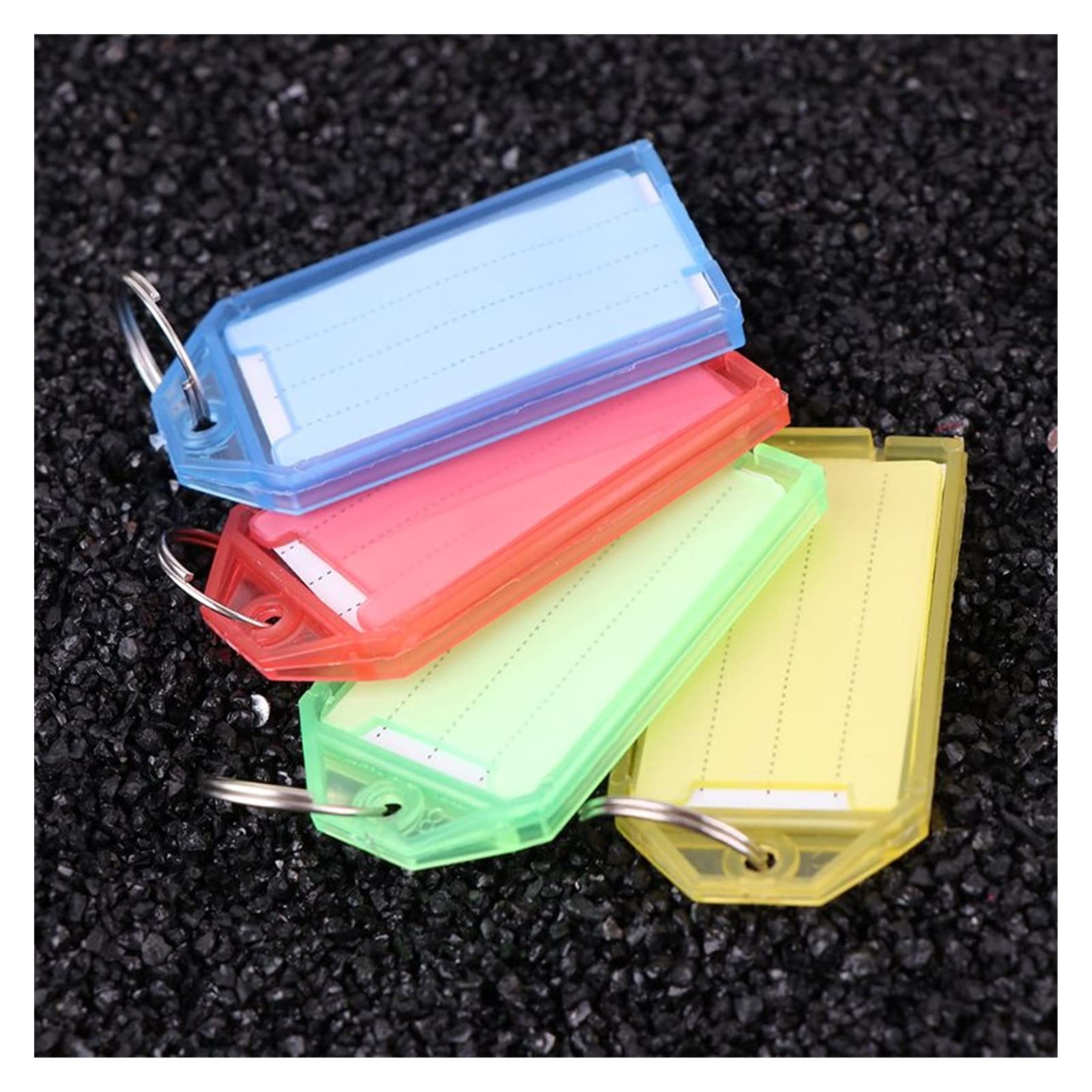 50pcs Durable Plastic Luggage Tags with Split Rings - Waterproof ID Label Tags for Travel, Hiking & Keys - Personalized Name/Address Window - Perfect for Suitcases, Backpacks & Keychains (Travel Accessories, Outdoor Gear)