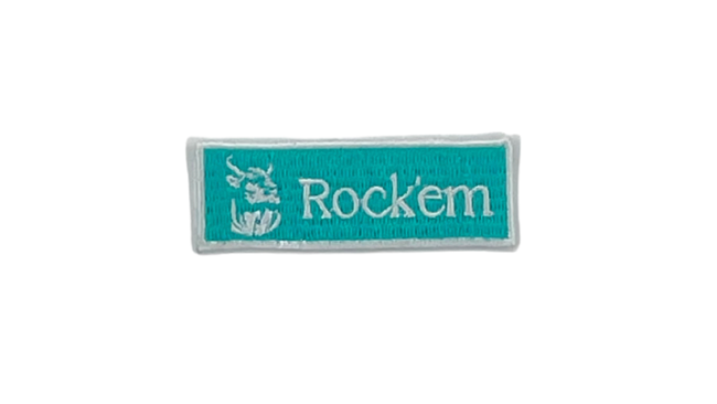 2024 Rock'em Rectangle Hat Patch - Premium Embroidered Iron-On Patch for Caps, Jackets & Bags - Perfect for DIY Fashion, Gifts & Customization