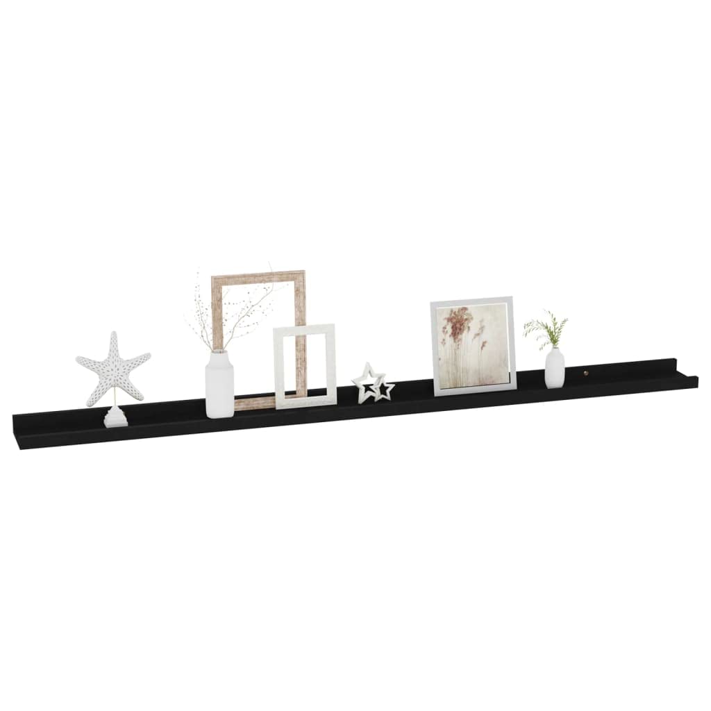 2-Pack Black Floating Wall Shelves (45.3