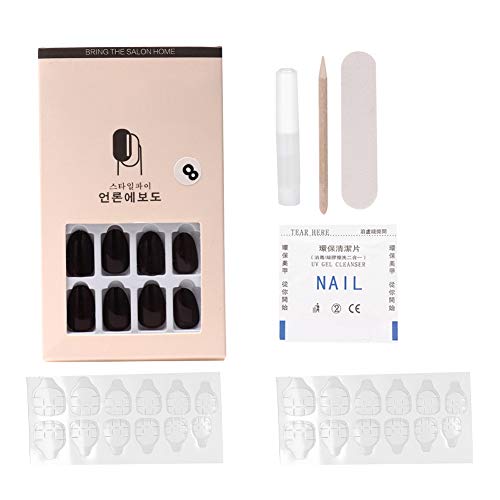 24pcs Reusable False Nail Tips - Detachable Wearable Nail Art Patches for Manicure | DIY Nail Extension Kit (Style F04) | Perfect for Parties, Weddings & Daily Beauty Routine