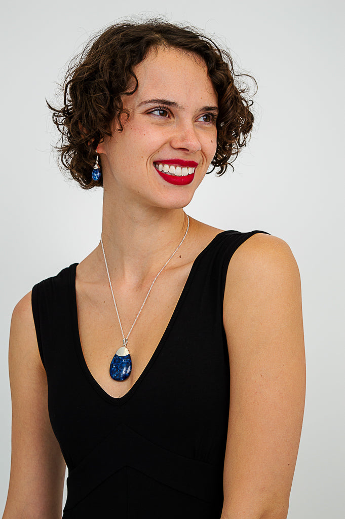 Blue Coral Pendant Necklace - Handmade Sterling Silver Jewelry for Women | Perfect Gift for Birthday, Anniversary & Valentine's Day | Beach Wedding & Summer Fashion Accessory