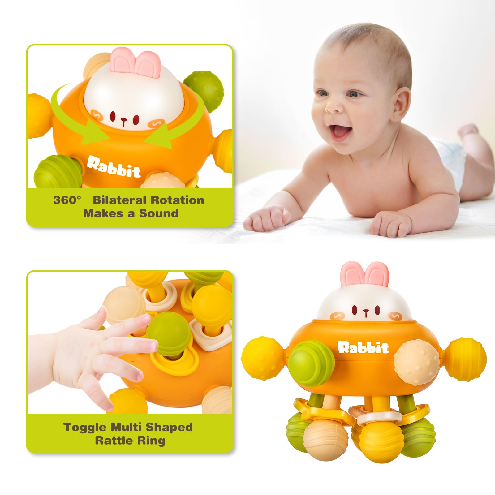 Easter Baby Teething Toys for 0-12 Months - Montessori Sensory Teethers & Rattles for Newborns, Infants, Boys & Girls (0-18 Months) - Perfect Easter Basket Stuffers & Baby Shower Gifts - Ideal for Soothing Sore Gums & Early Learning Play