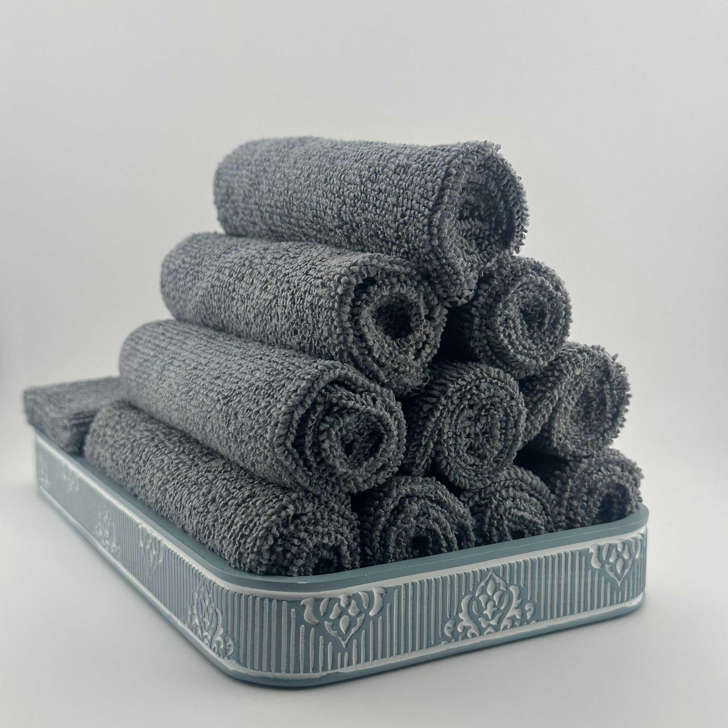 Premium Microfiber Cleaning Cloths for Kitchen, Home & Car - 300GSM Super Absorbent, Lint-Free Towels (24-Pack, Gray) - Perfect for Dishes, Countertops, Windows & Auto Detailing
