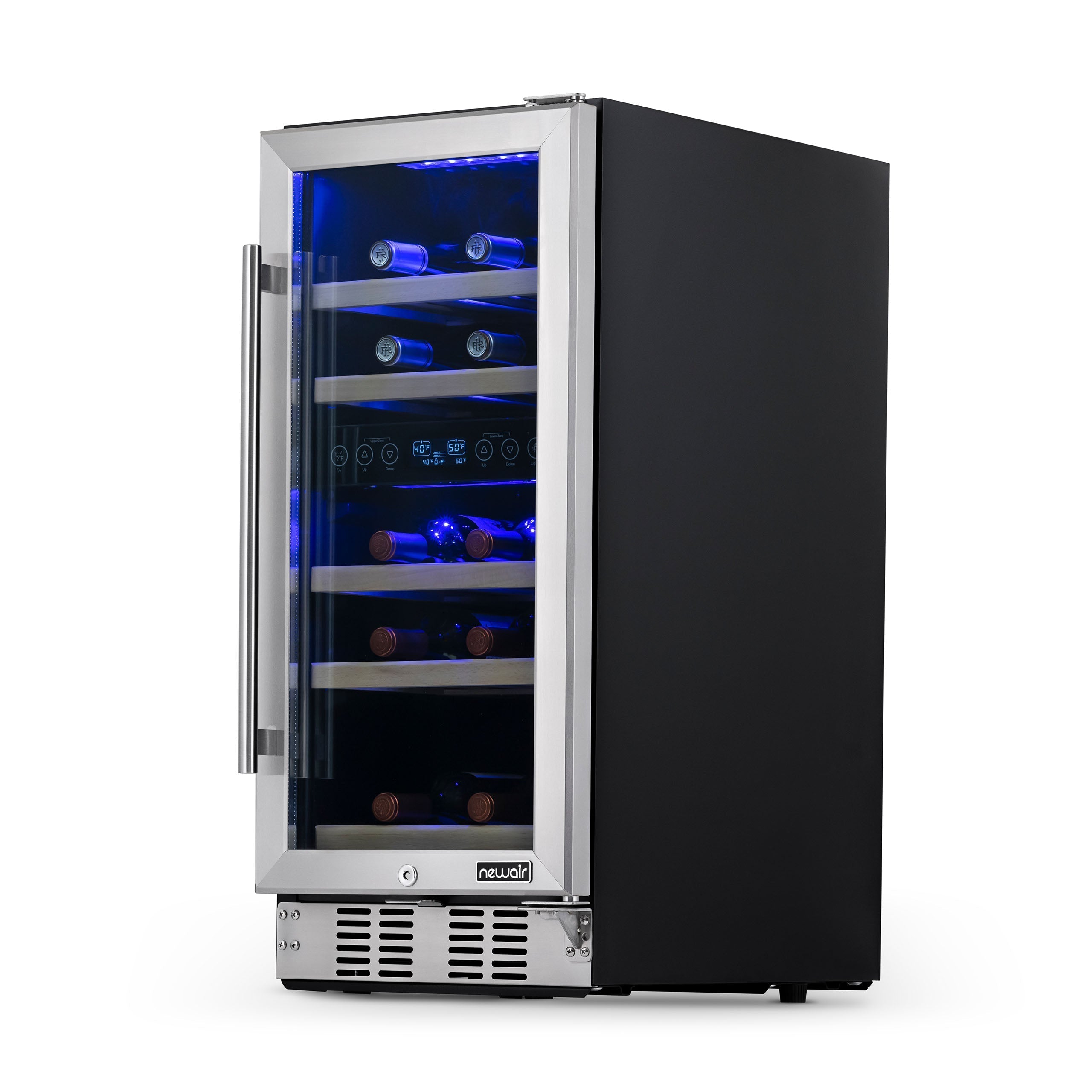 Newair® 29 Bottle 14.8 Stainless Steel Built-In Dual Zone Wine Cooler Refrigerator - Perfect for Home Bars, Restaurants, and Wine Cellars