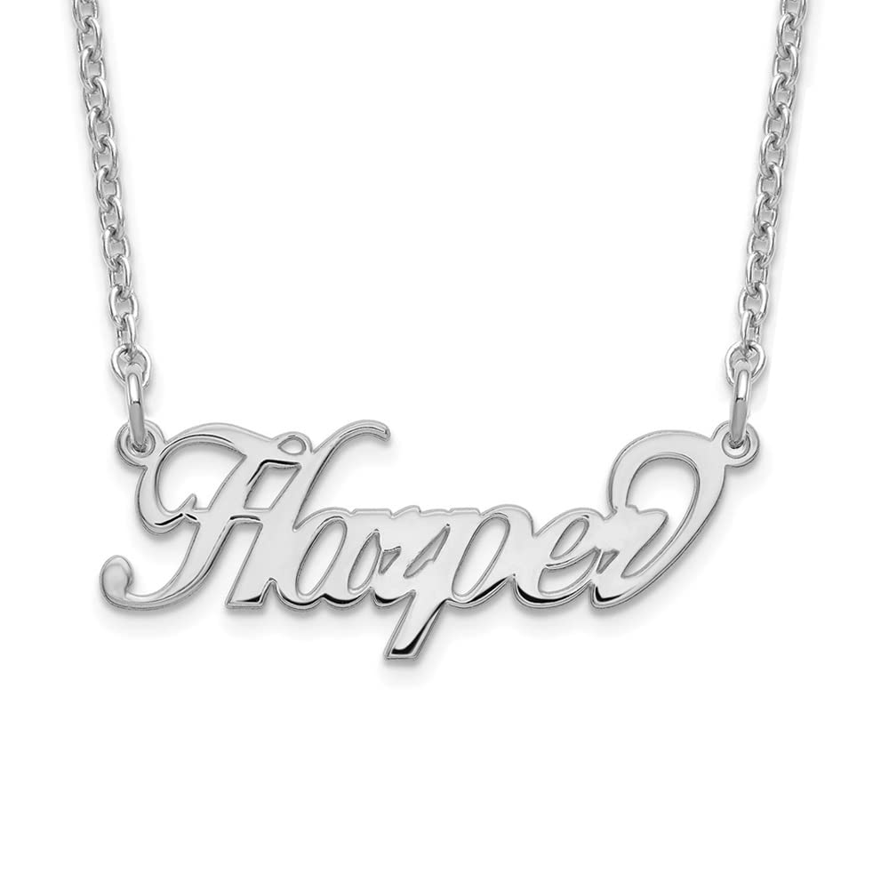 Personalized Polished Fancy Small Script Name Necklace - Custom Engraved Dainty Gold Silver Jewelry Gift for Women, Mom, Wife, Girlfriend - Perfect for Birthday, Anniversary, Valentine's Day & Everyday Wear