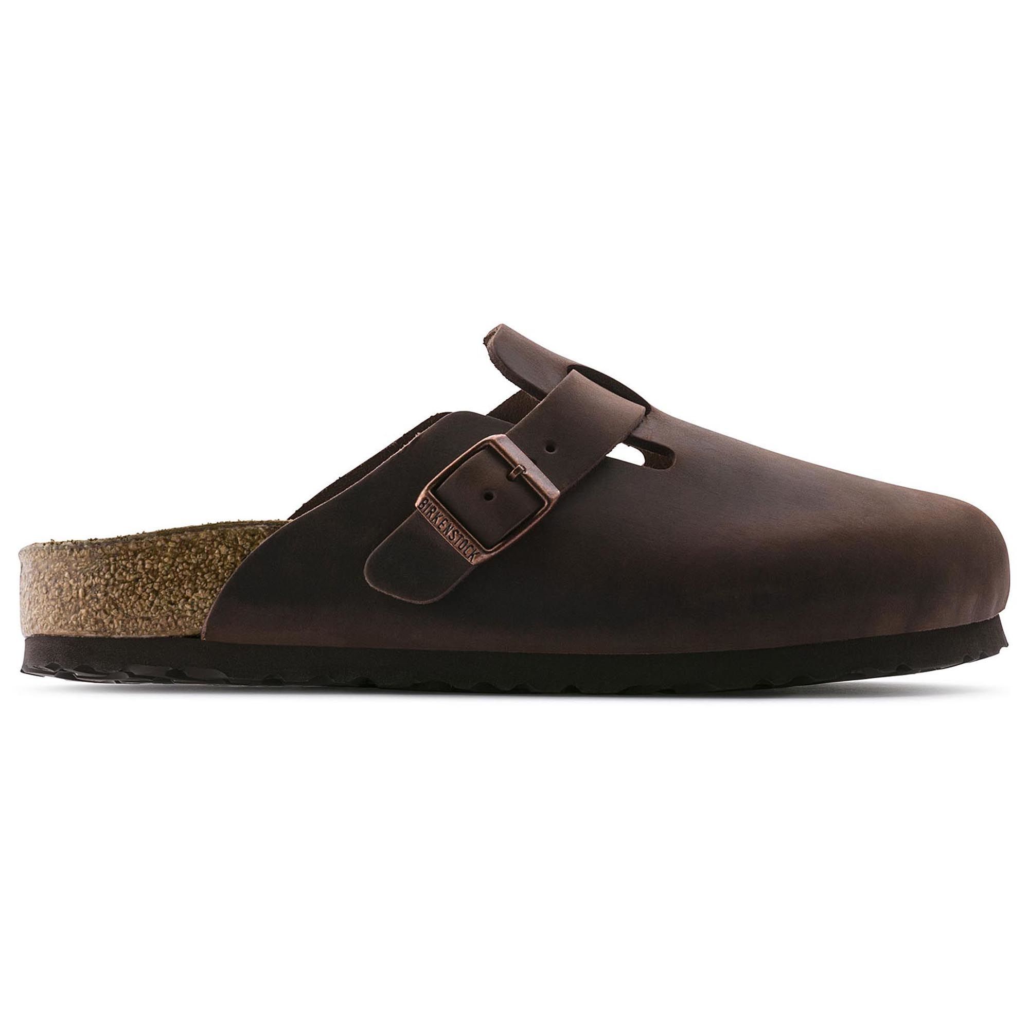 Birkenstock Boston Soft Footbed Clogs - Unisex Leather Slip-On Shoes in Habana Oiled Leather | Comfortable House Shoes for Men & Women | Perfect for Home, Office & Casual Wear