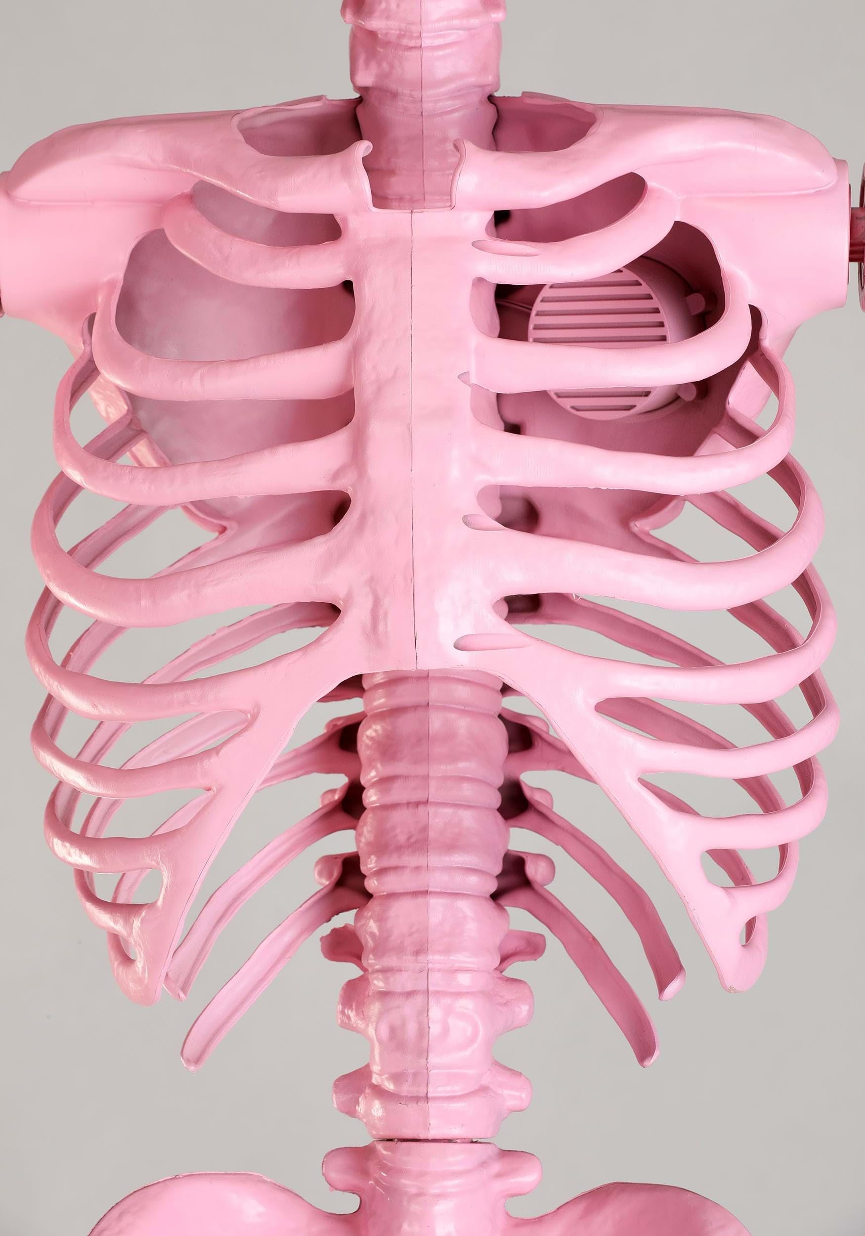 8ft Pink Animatronic Giant Skeleton with LED Eyes & Moving Jaw - Spooky Halloween Yard Decoration for Parties, Haunted Houses & Outdoor Decor